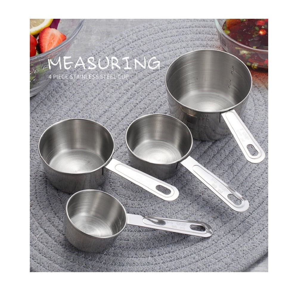 Stainless Steel 4-Piece Measuring Cup Set with Hanging Handles