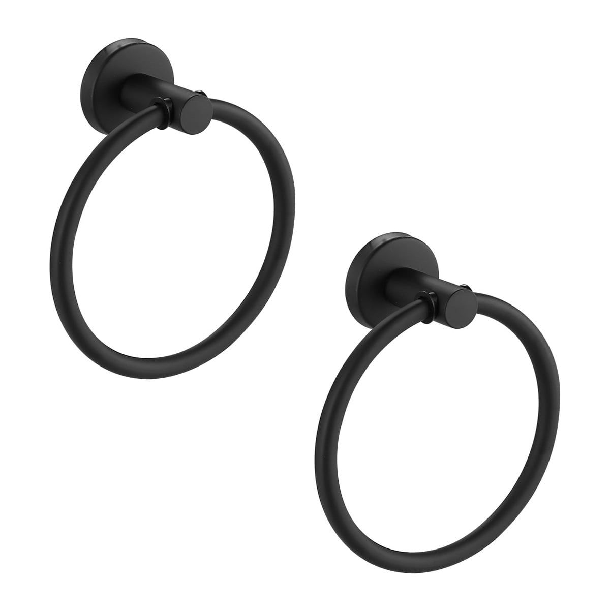 Matte Black Stainless Steel Wall Mounted Towel Ring Set