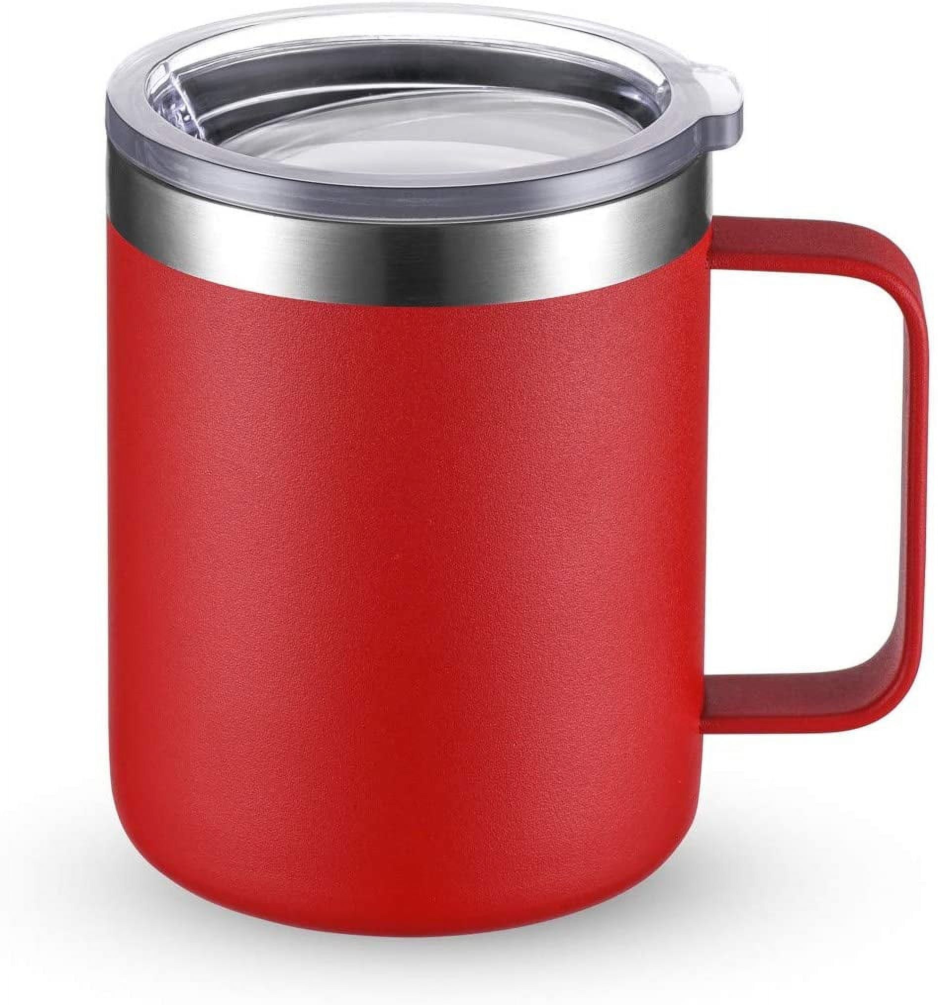 Red 12oz Stainless Steel Insulated Travel Mug with Handle