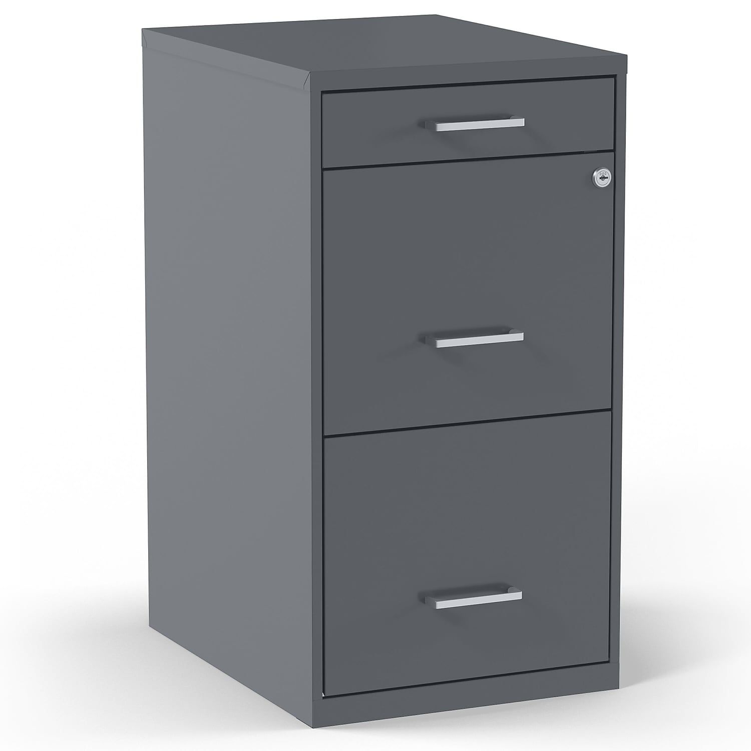 Charcoal Steel 3-Drawer Lockable Vertical File Cabinet