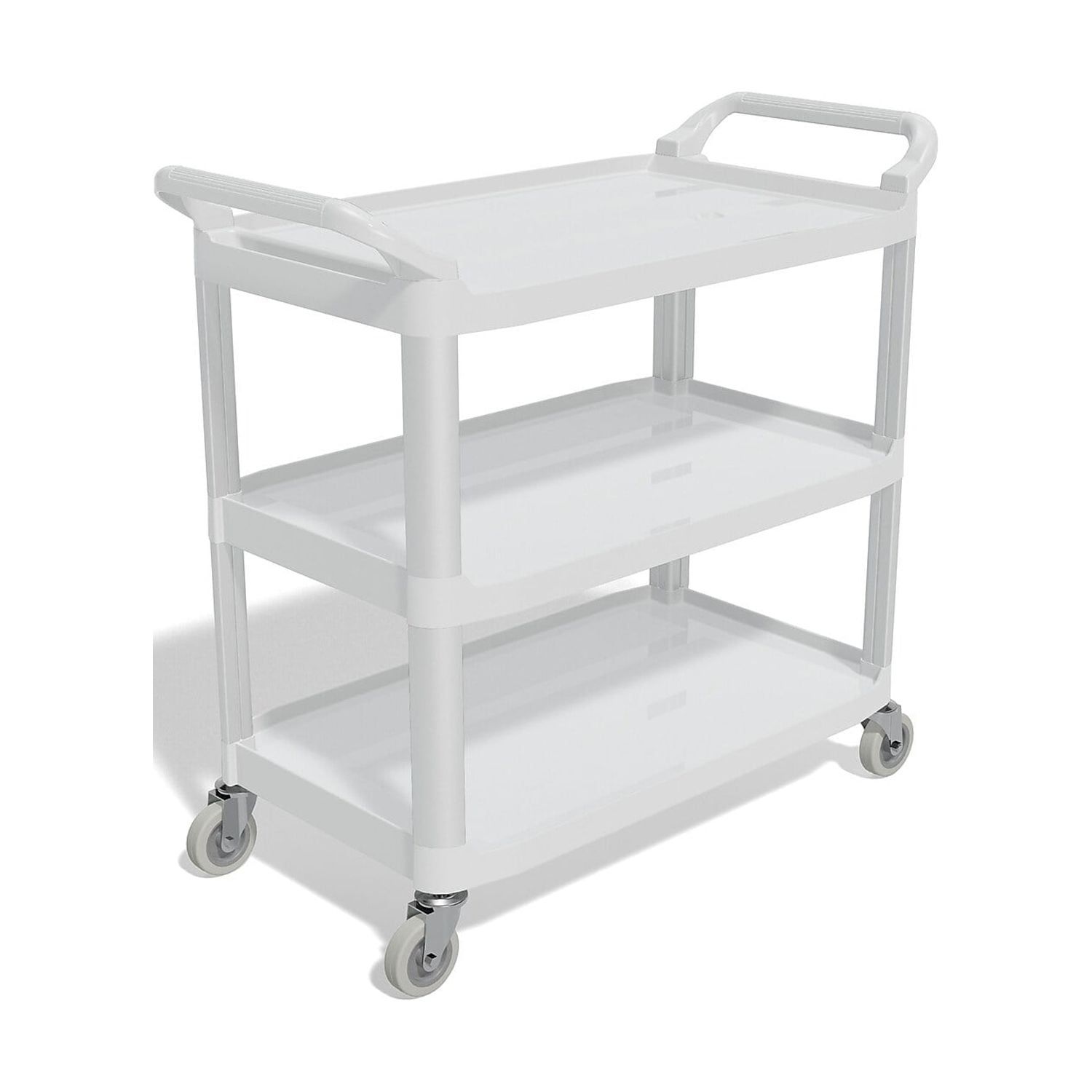 White 3-Shelf Plastic Utility Cart with Wheels