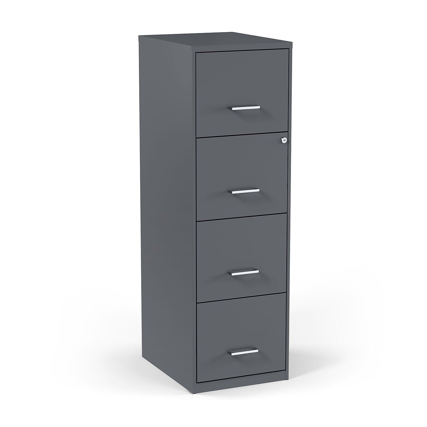 Charcoal Steel 4-Drawer Lockable Vertical File Cabinet