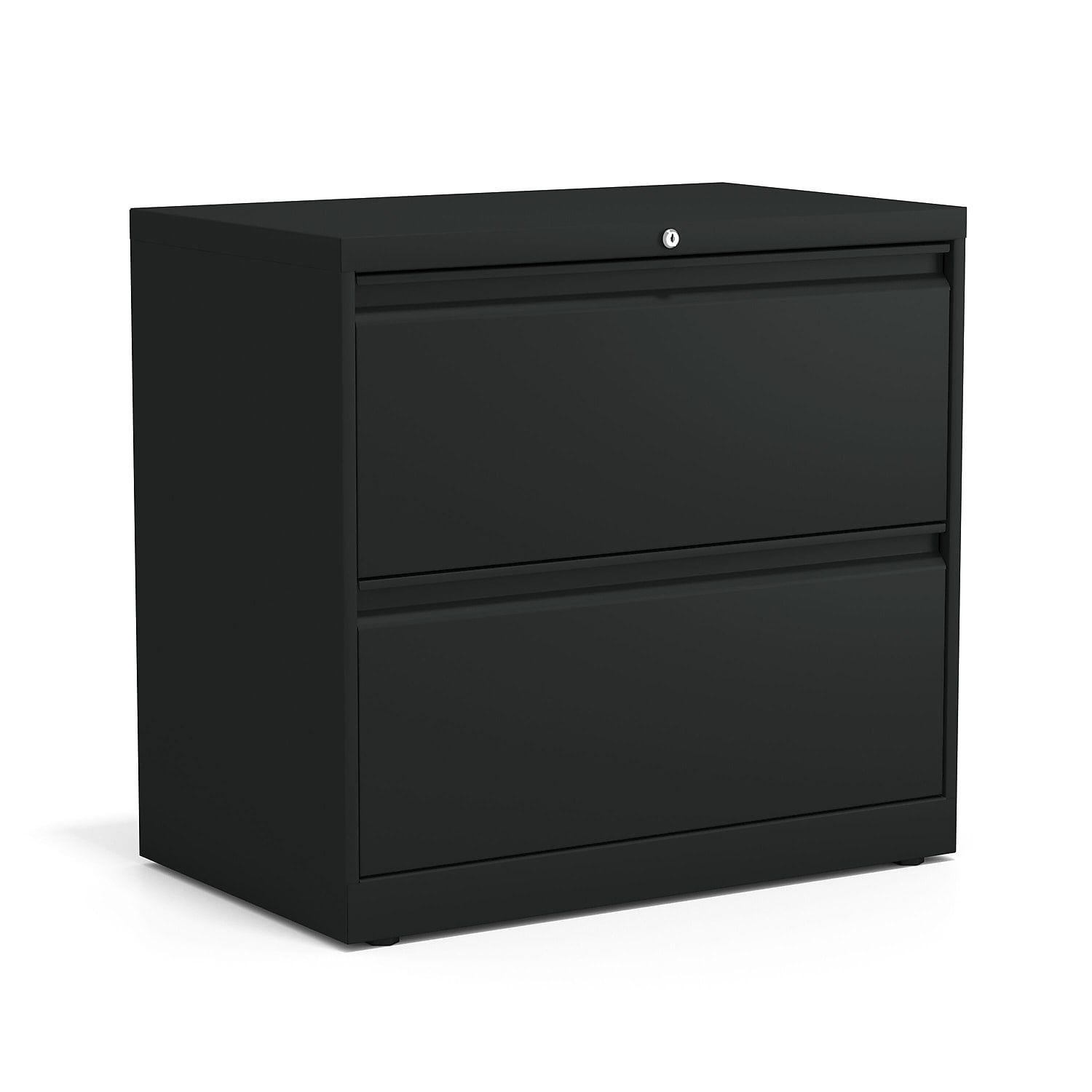 Black Metal 2-Drawer Lockable Lateral File Cabinet