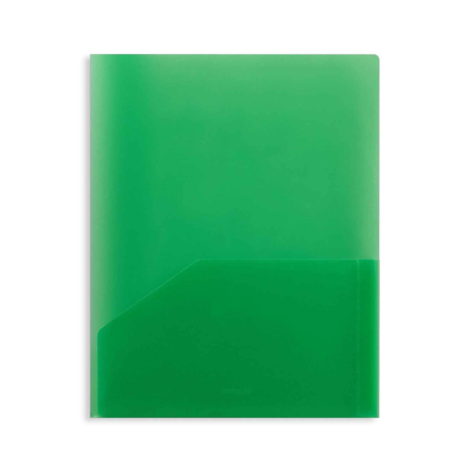 Semi-Translucent Green Plastic 2-Pocket Folder