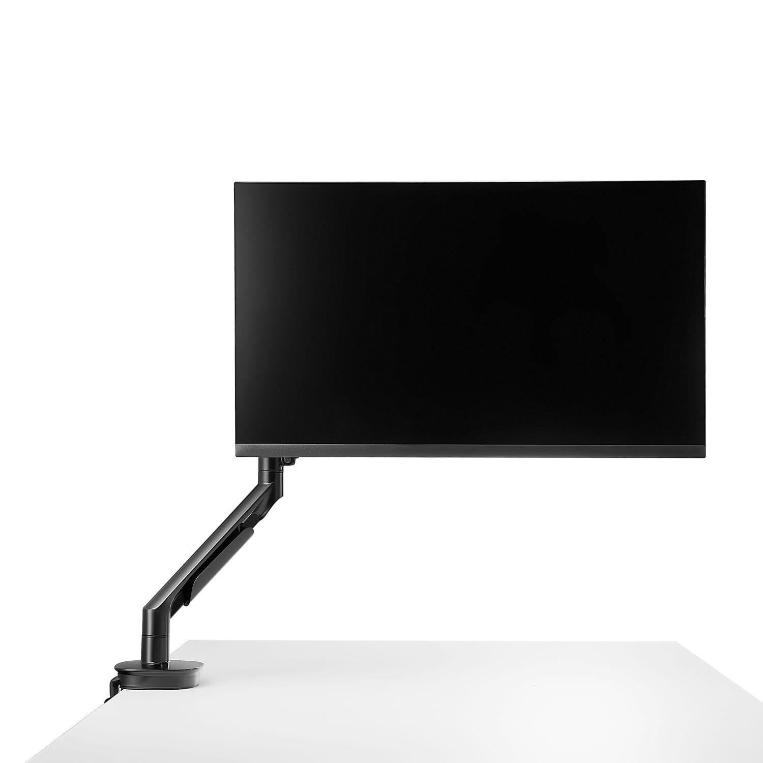 Black Adjustable Single Monitor Arm Mount for Up to 30" Displays