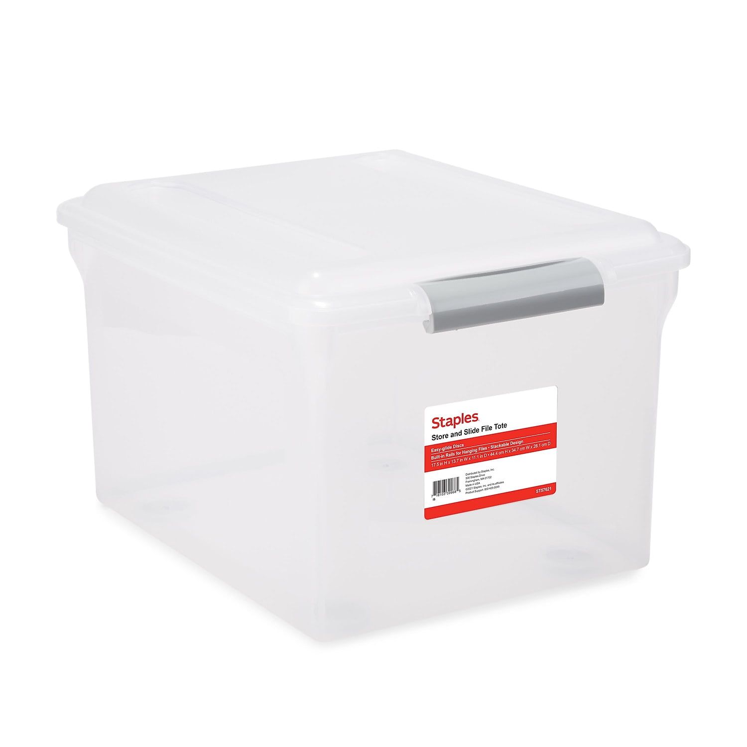 Clear Plastic Latching File Box with Handles