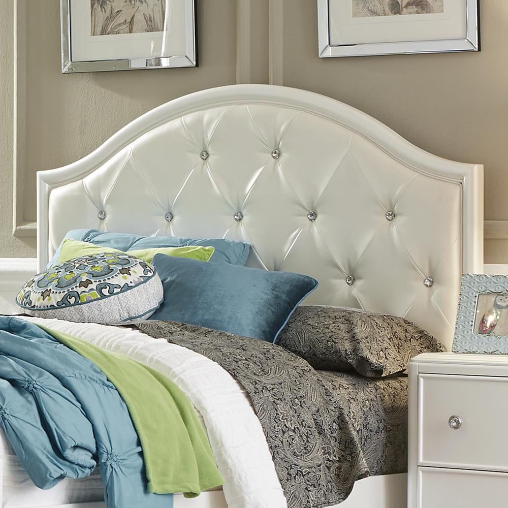 White Twin Upholstered Tufted Panel Headboard