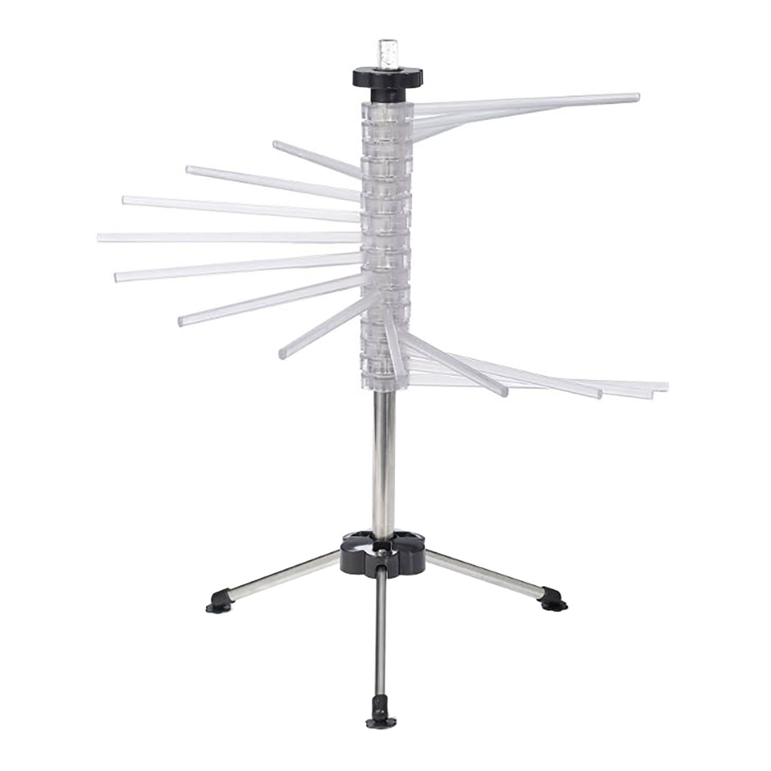 Clear 16-Arm Pasta Drying Rack with Metal Stand