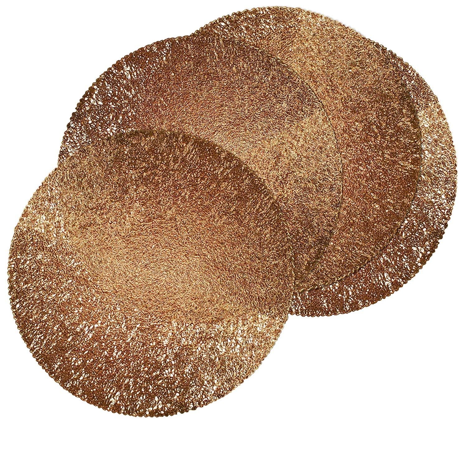 Bronze 15" Round Vinyl Placemats Set of 4