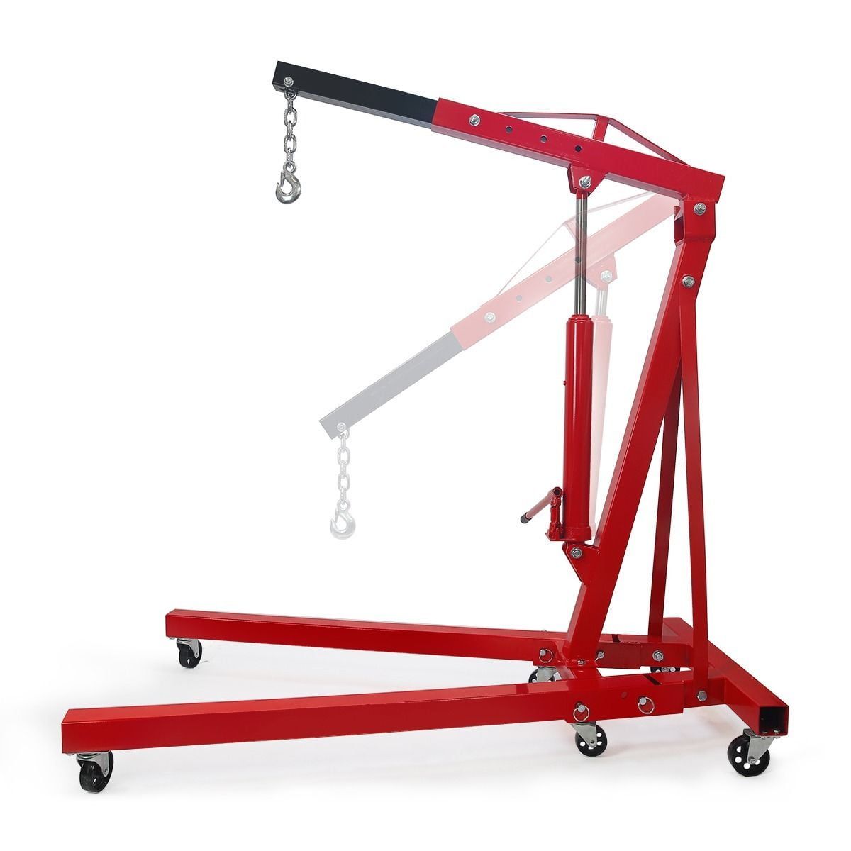 Stark Red 2-Ton Foldable Engine Hoist with Steel Chain