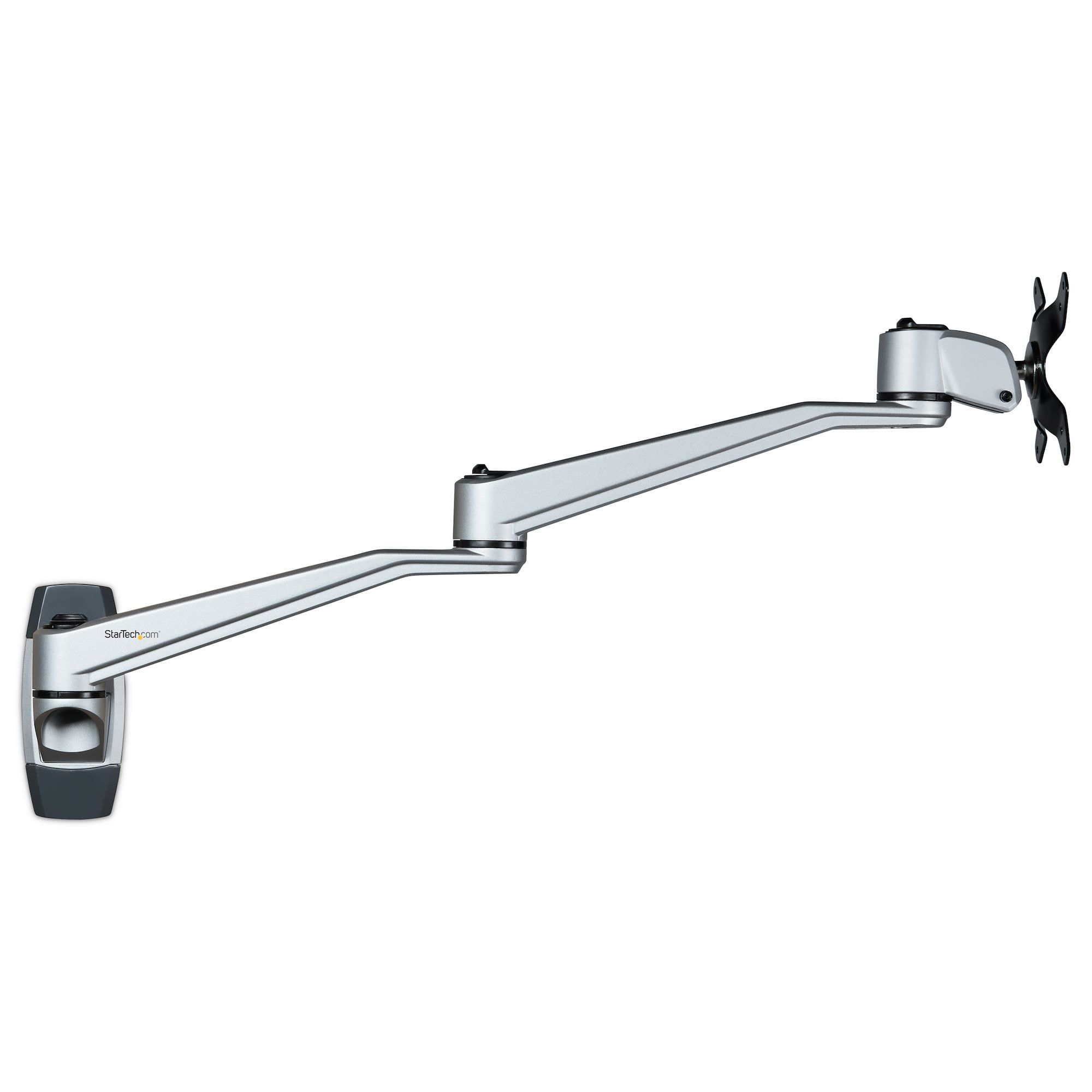 Silver Aluminum Full-Motion Wall Mount Monitor Arm