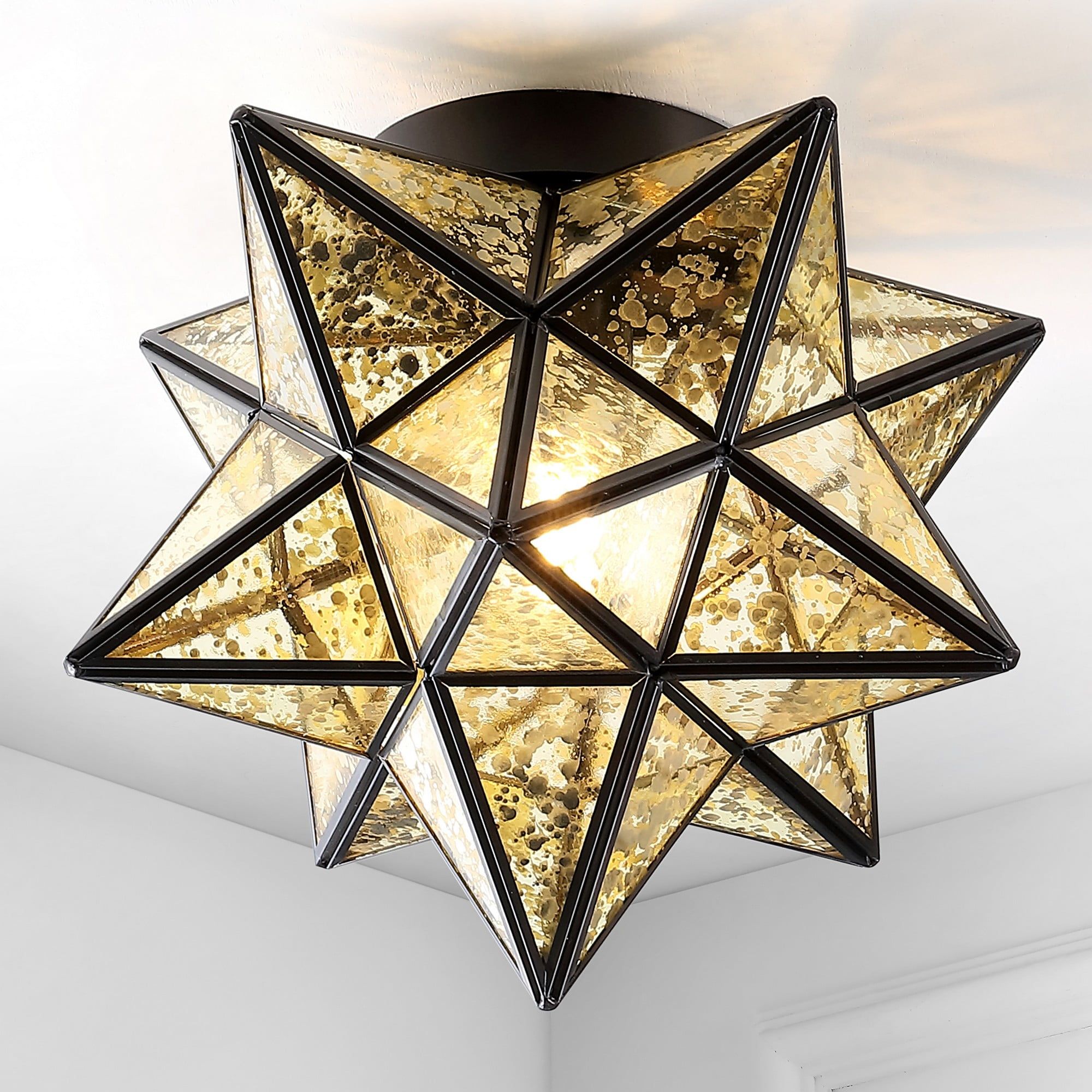 Stella 12" Moravian Star LED Flush Mount in Oil Rubbed Bronze