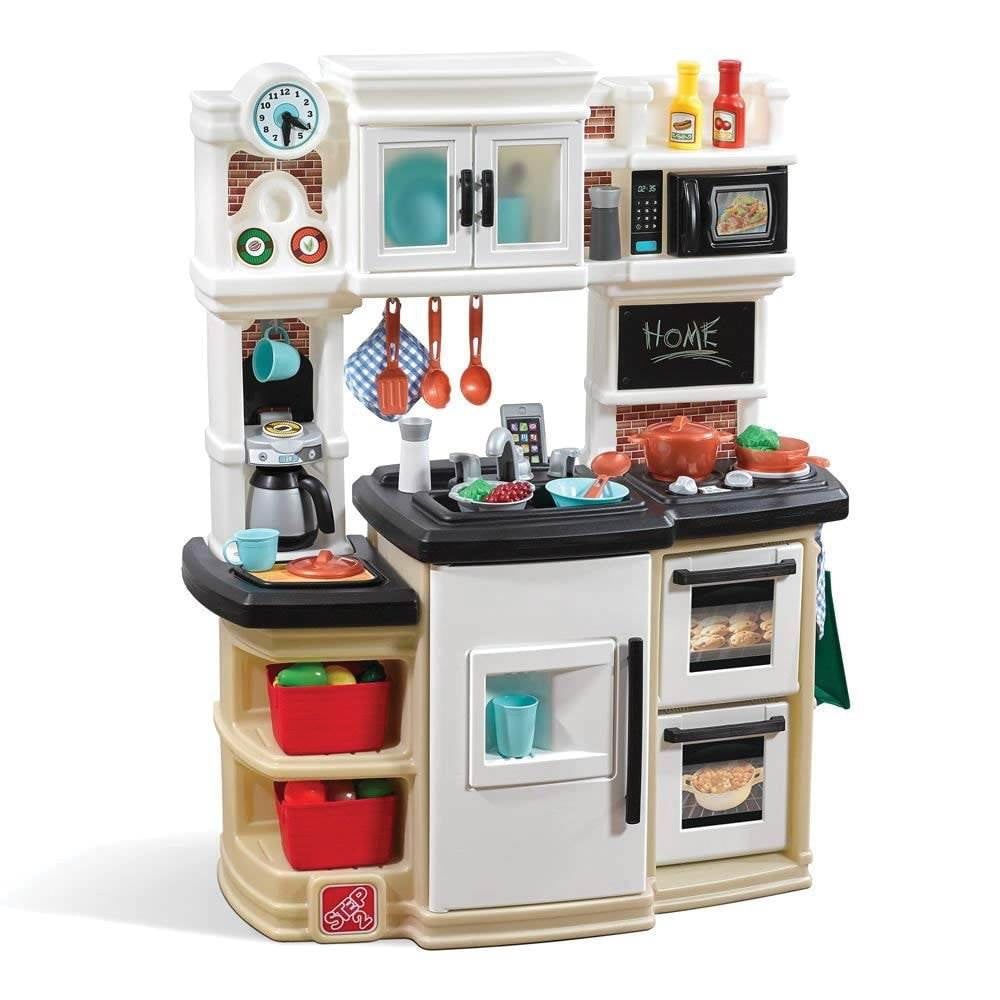 Great Gourmet Tan and White Plastic Kids Kitchen Playset