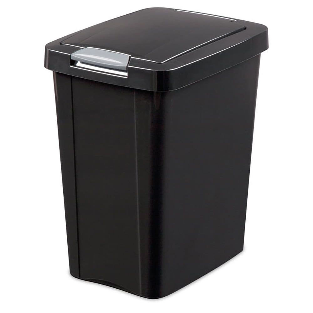 Sterilite Black Plastic 7.5 Gallon TouchTop Wastebasket