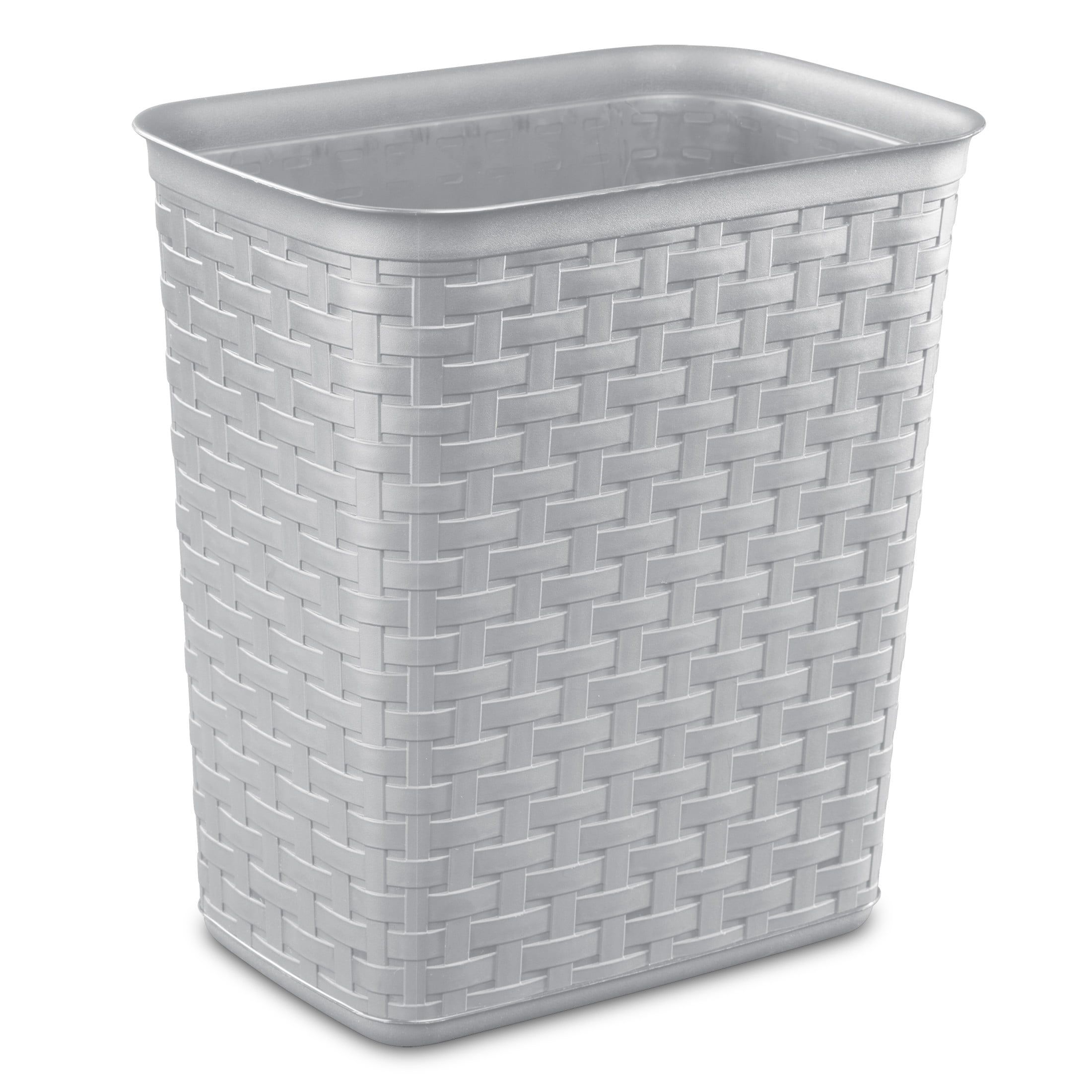 Sterilite 3.4 Gallon Gray Plastic Weave Wastebasket