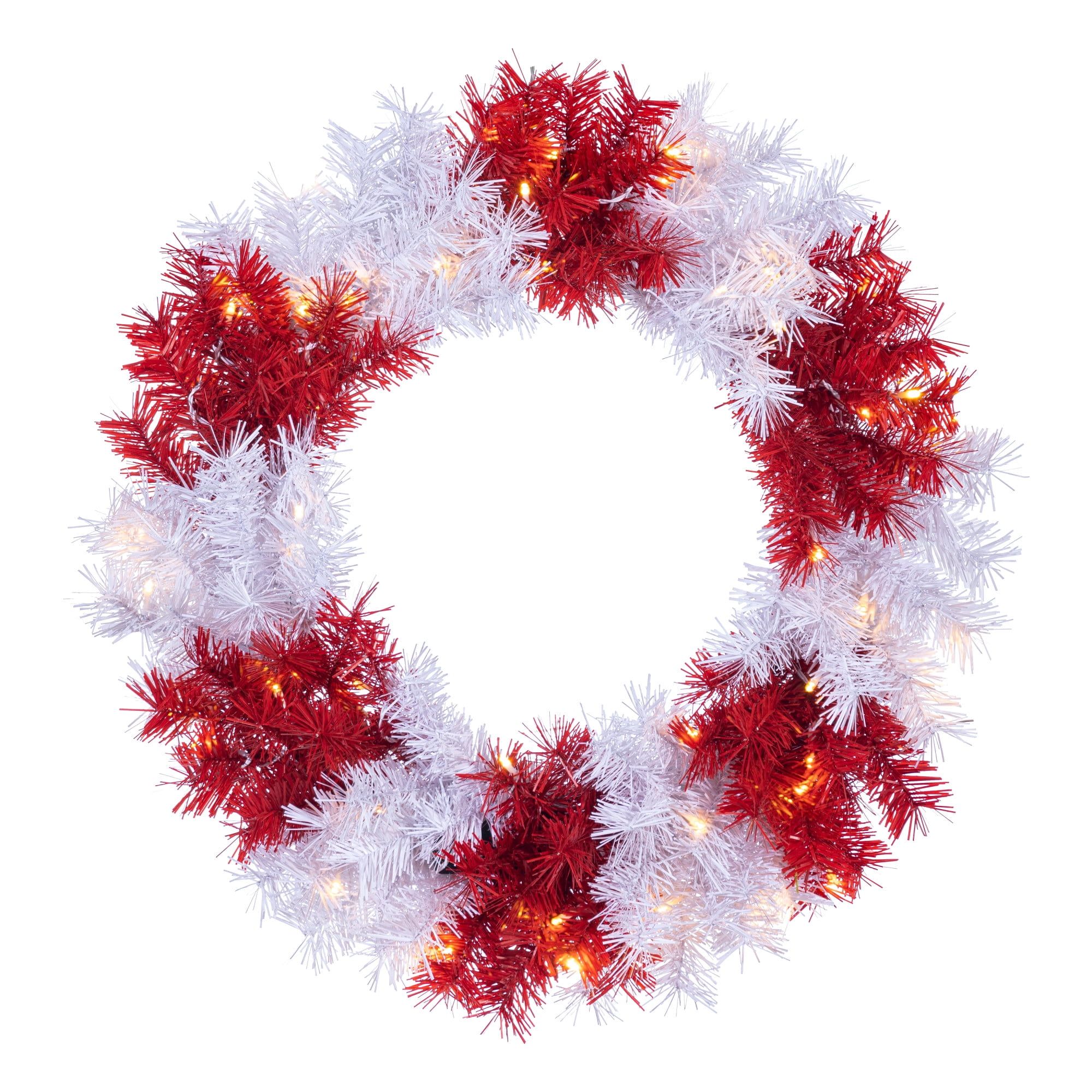 Pinecone-Free Multicolor LED 24" Artificial Pine Christmas Wreath