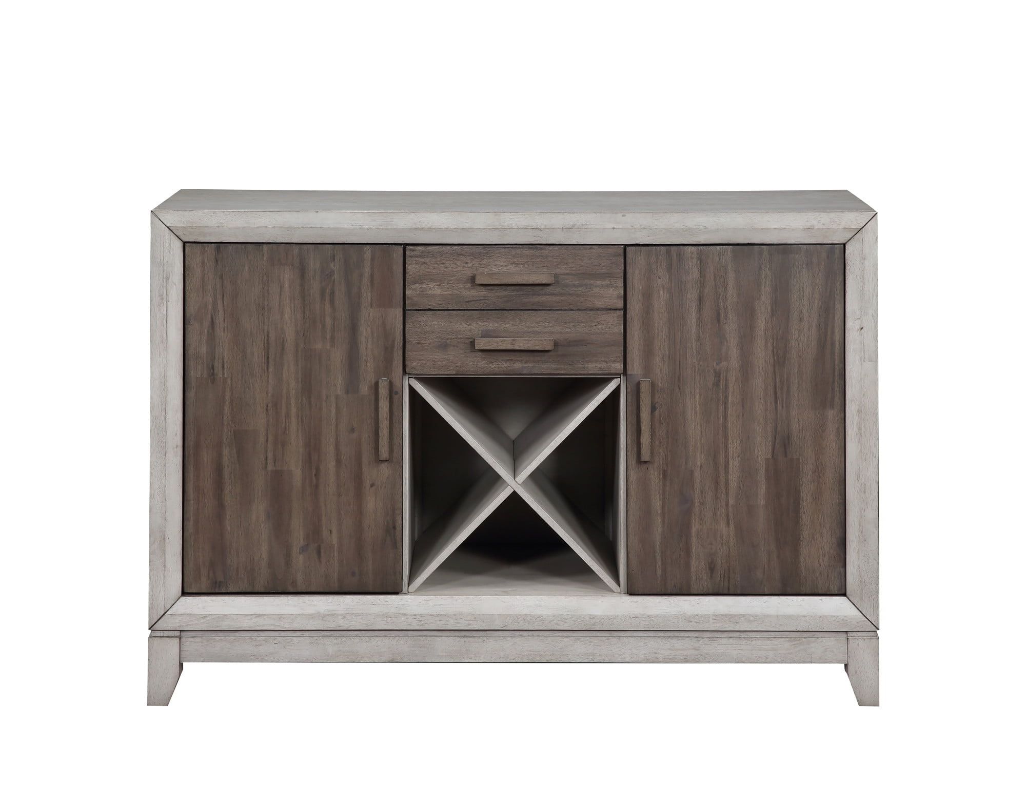 Transitional Abacus 54" Gray-Brown Sideboard with Wine Rack