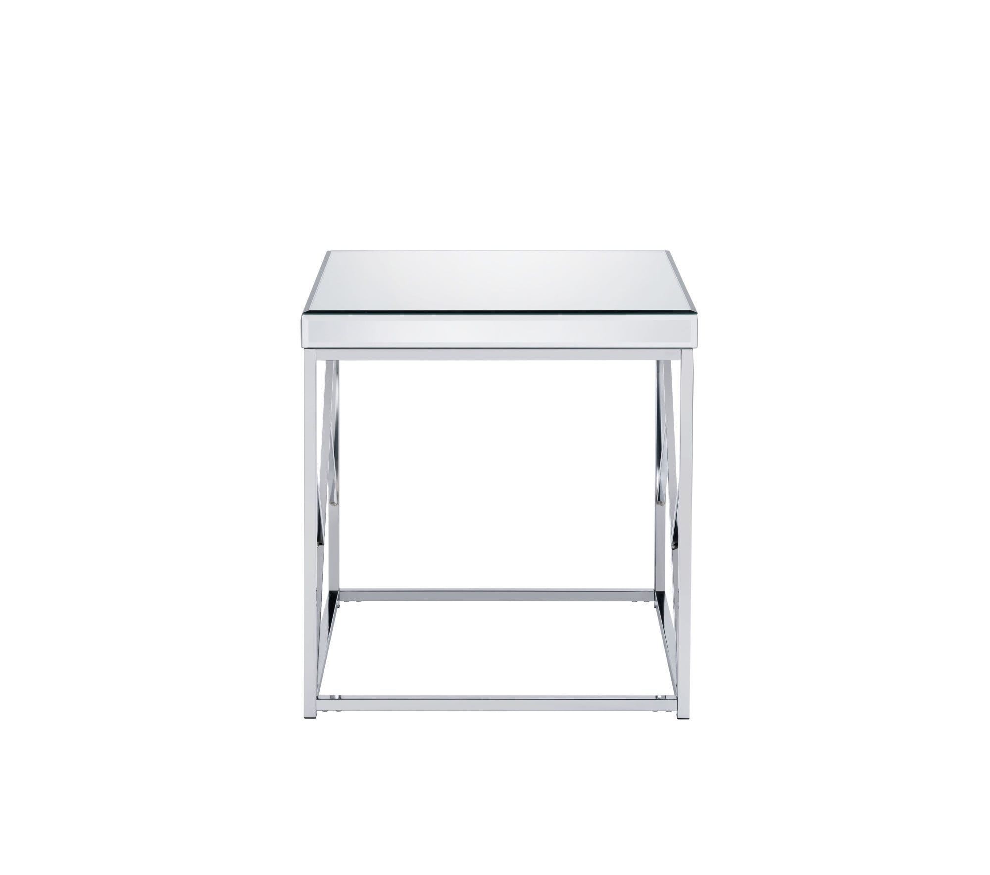 Evelyn 23" Chrome Mirrored Glass Square End Table