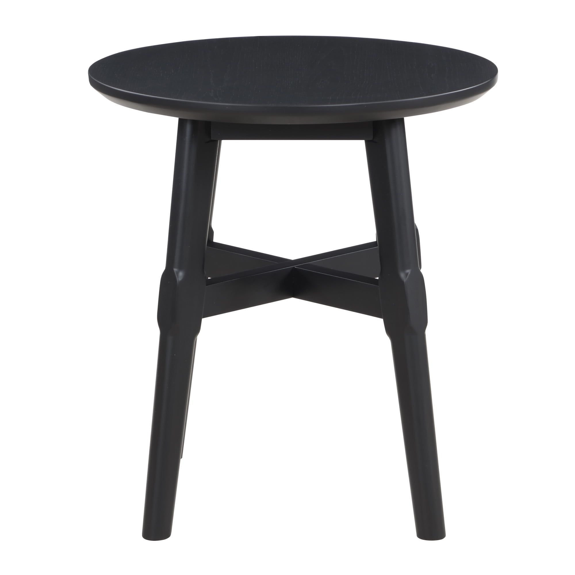 Oslo Black Round Wood Mid-Century Modern End Table