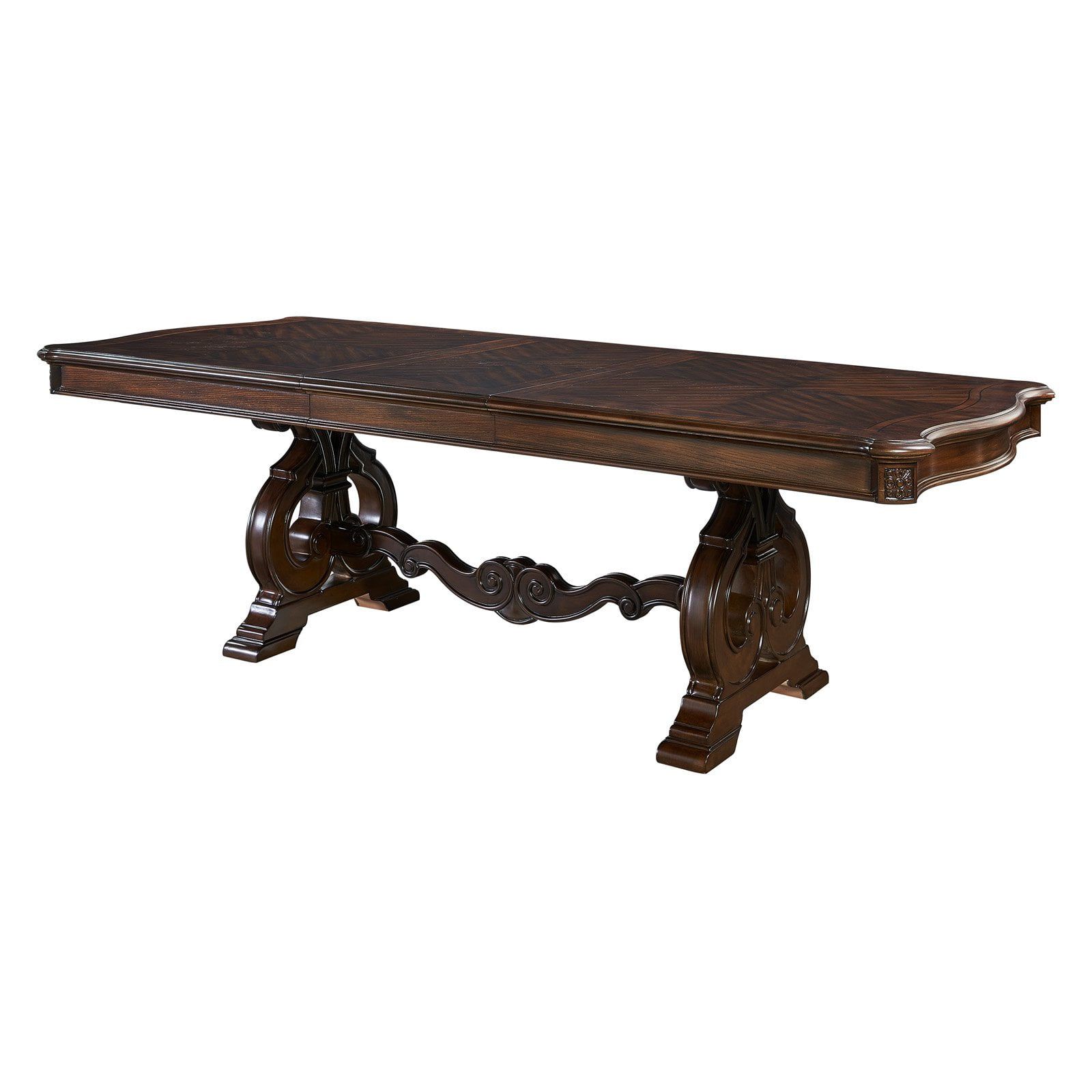 Grand Royale Extendable Pecan & Oak Dining Table for Ten