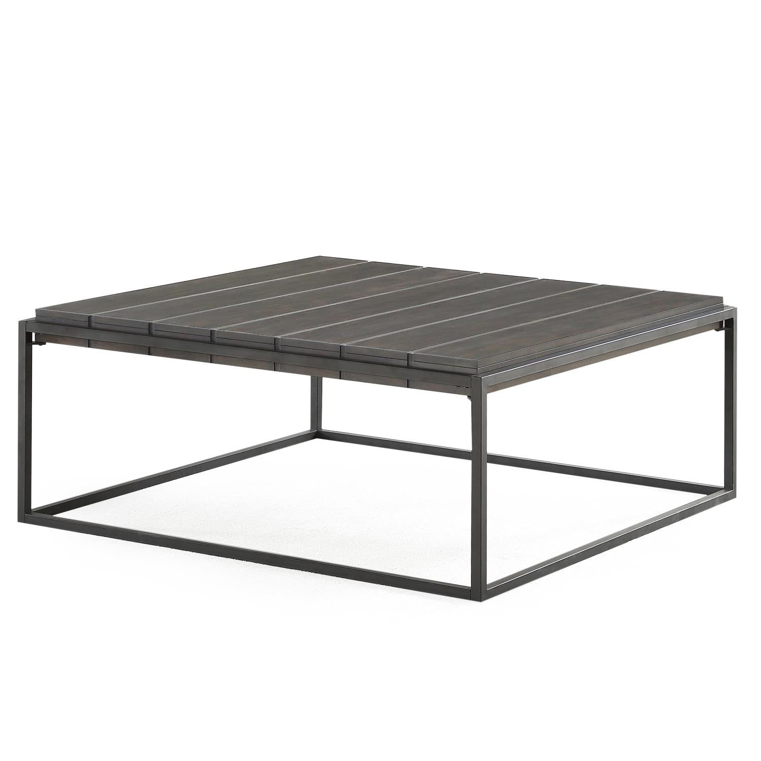 Contemporary Tekoa Square Coffee Table in Walnut & Dark Gray