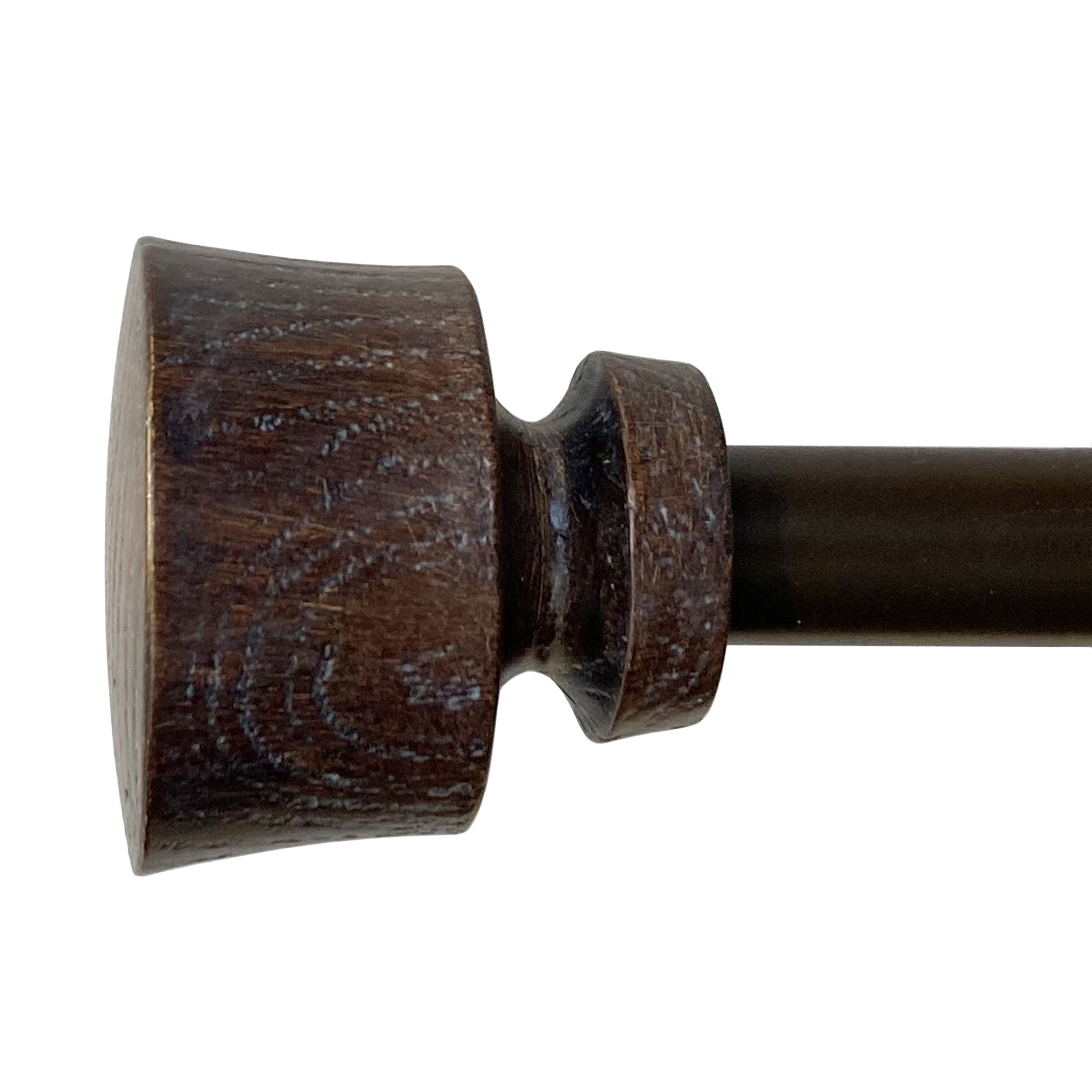 Walnut Bronze Adjustable Curtain Rod with Finial, 36-86 inches