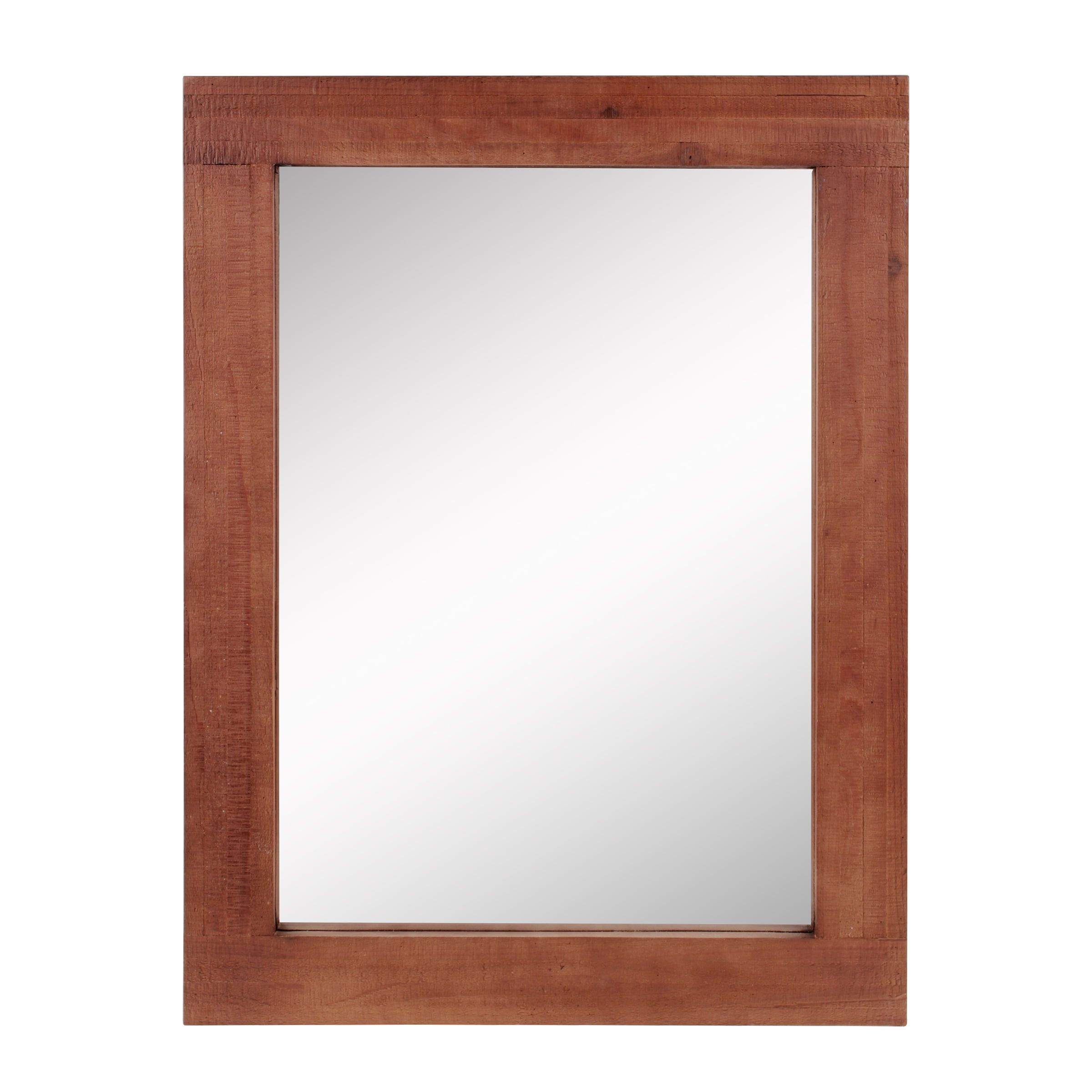 Redwood Rustic Rectangular Wood Wall Mirror 24" x 18"