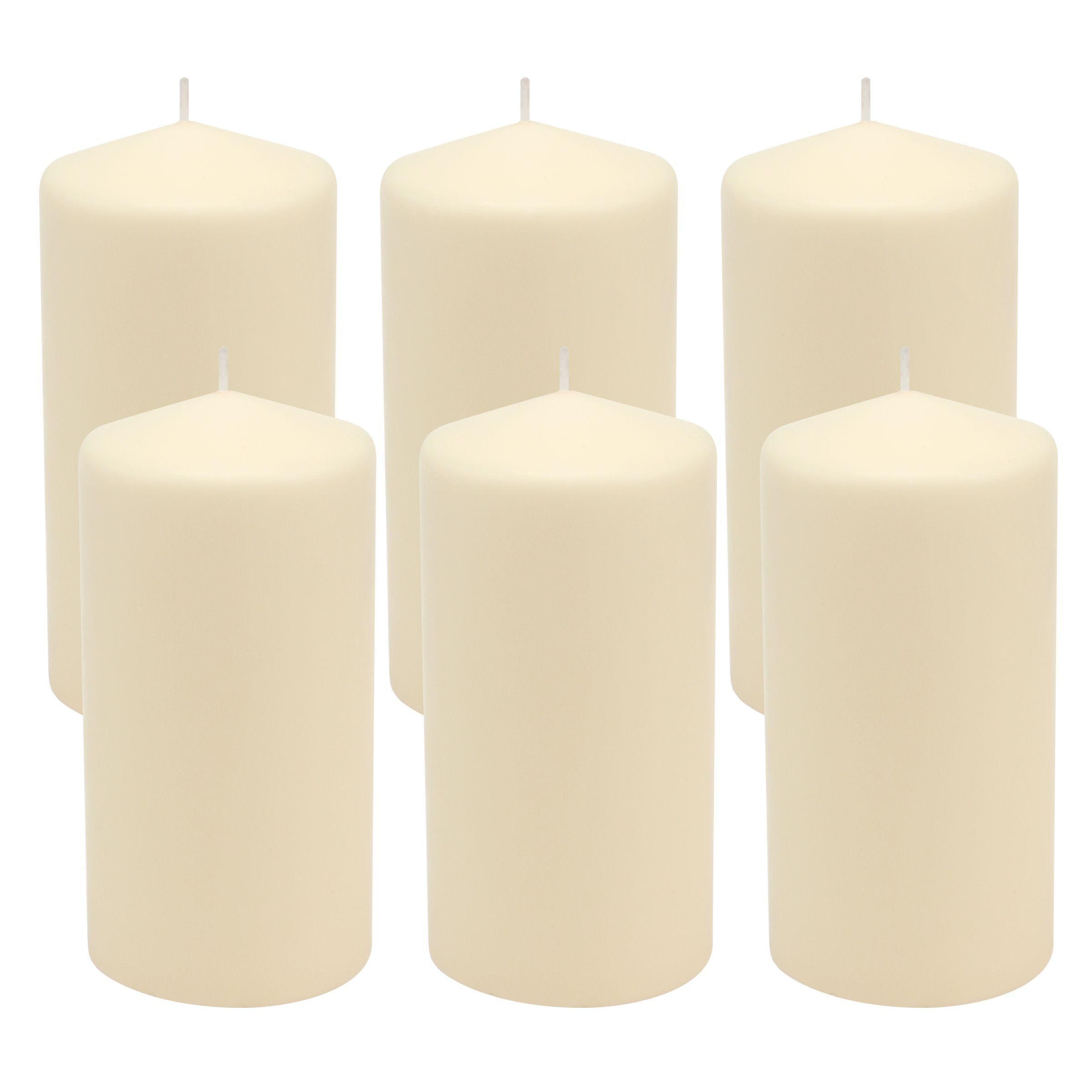 Palm Essence Ivory Pillar Candle Trio with 65-Hour Burn