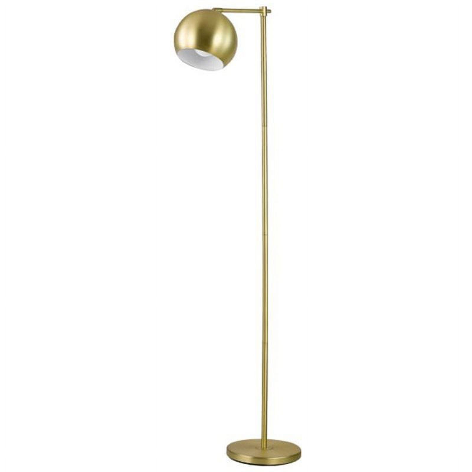 Elegant Brass Industrial Floor Lamp with Sleek Dome Shade