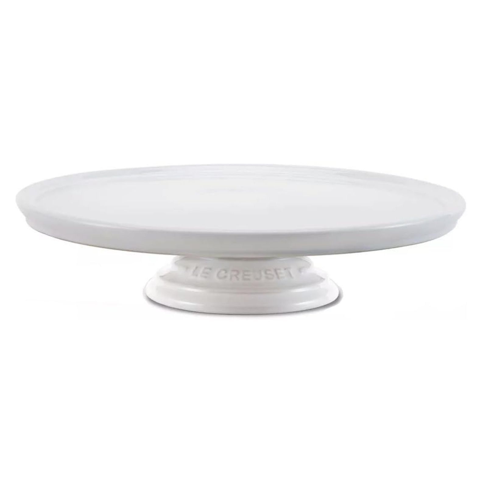 White Enamel Round Ceramic Pedestal Cake Stand