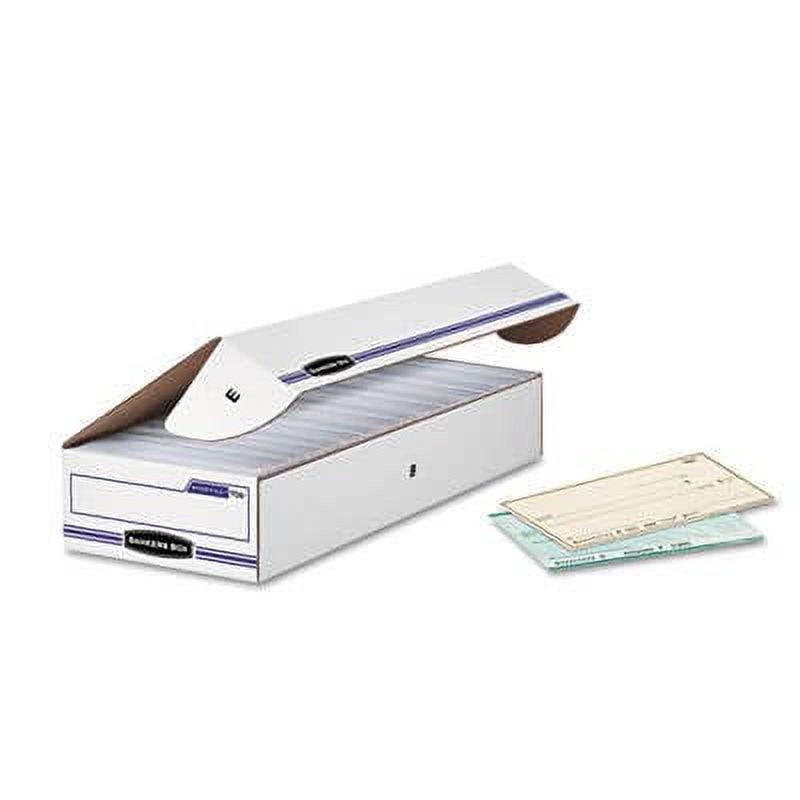 White and Blue Corrugated Paper Flip-Top Storage Box