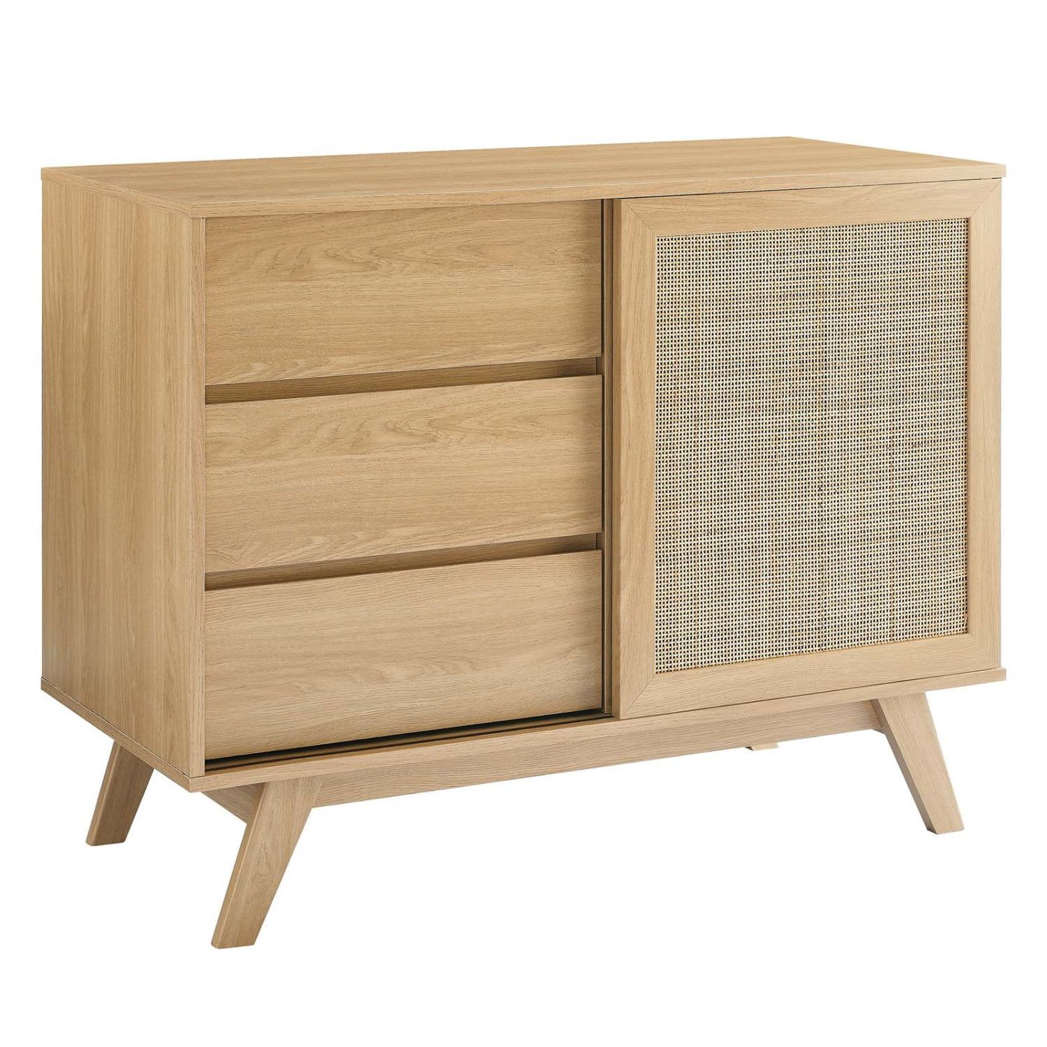 Soma 40" Oak Rattan Weave Accent Cabinet