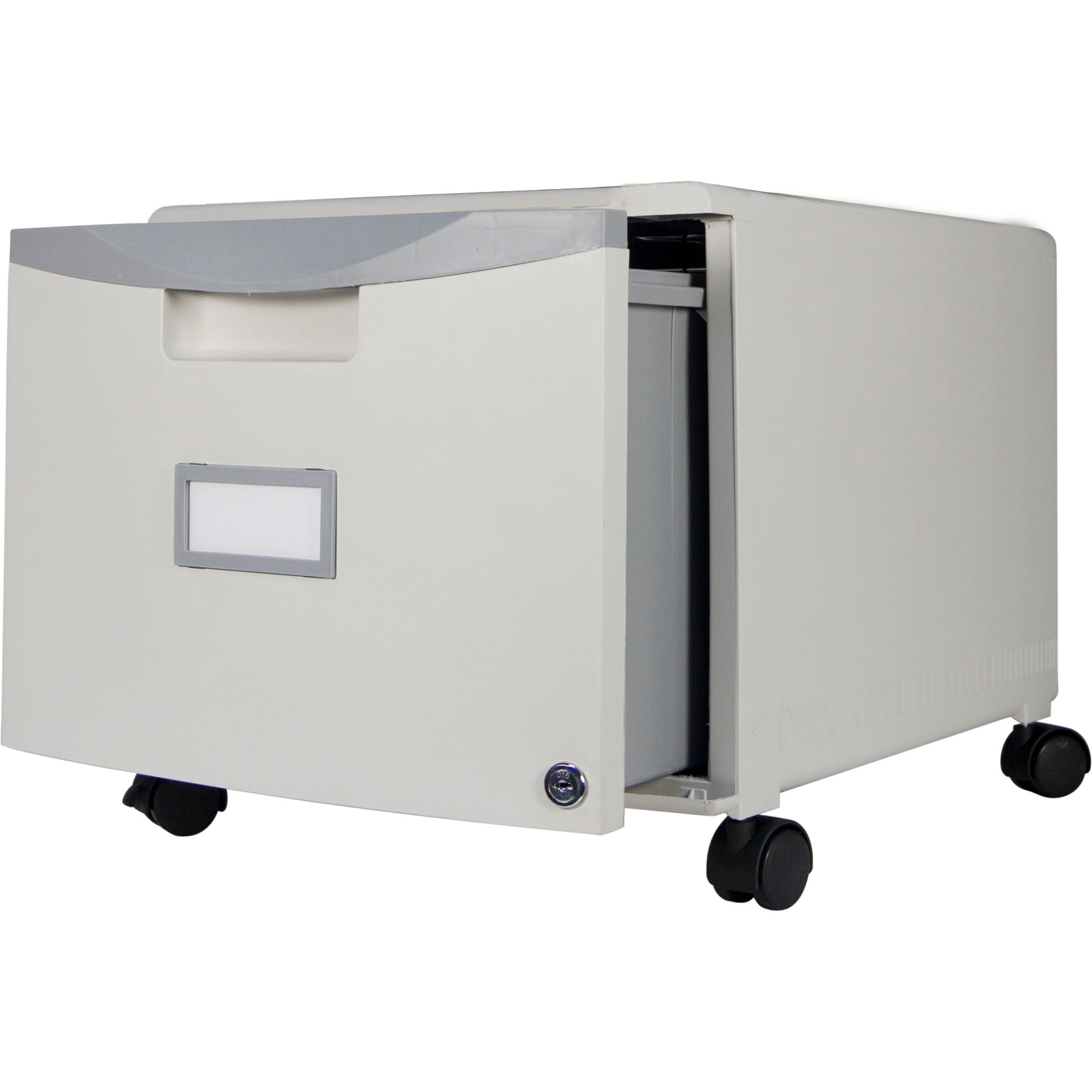 Gray Lockable Mobile Plastic Legal Size File Cabinet