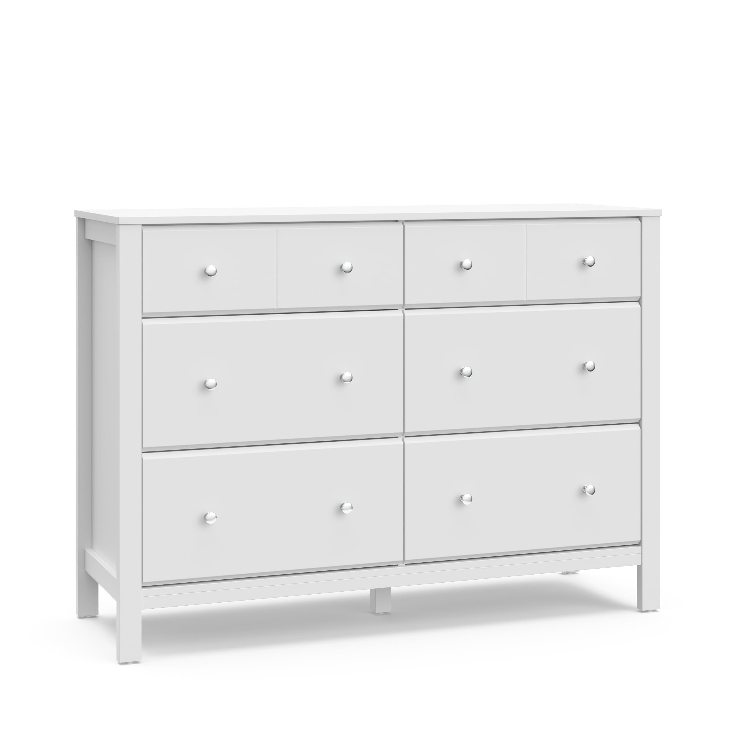 White GREENGUARD Certified 6-Drawer Nursery Double Dresser