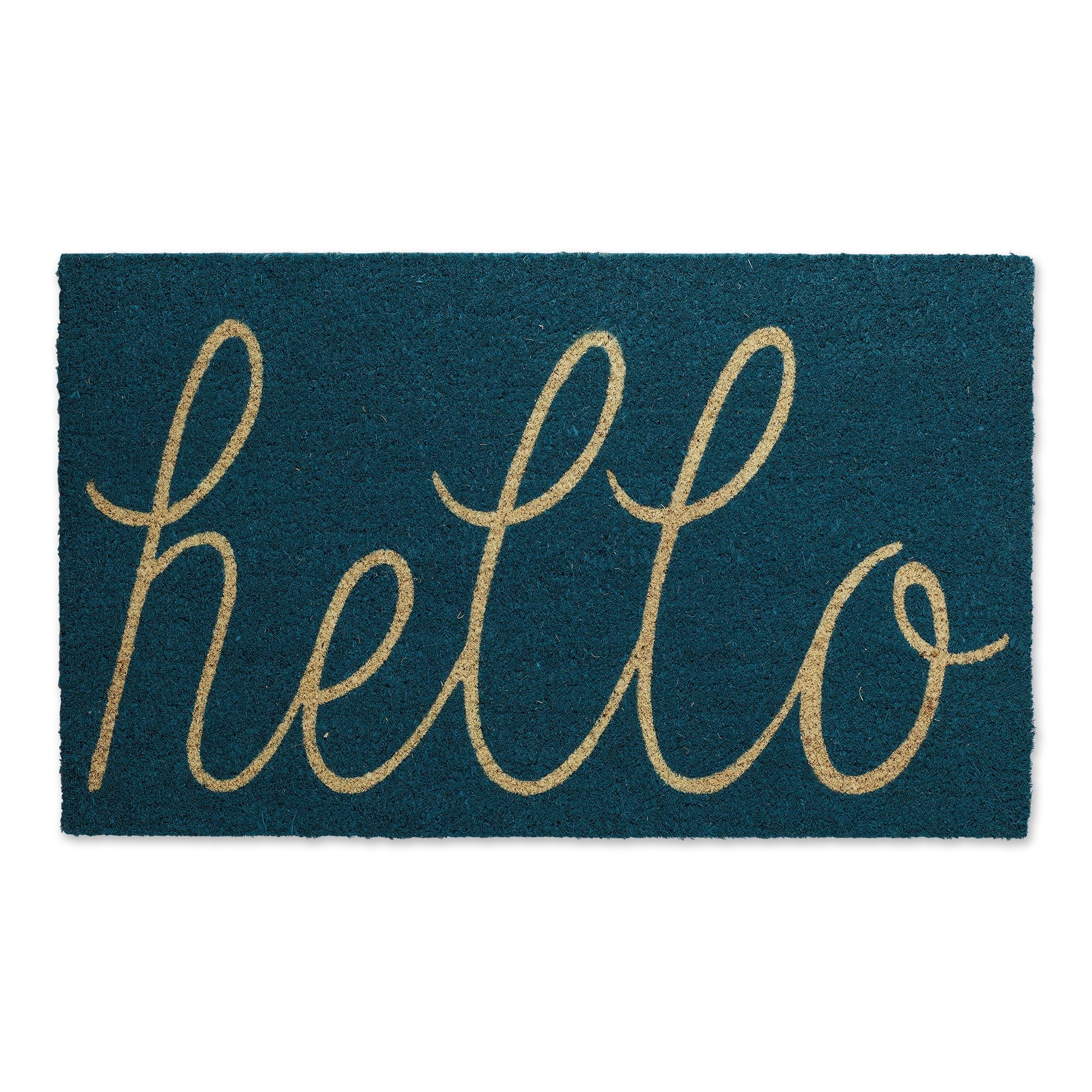 Storm Blue Coir Rectangular Non-Slip Outdoor Doormat