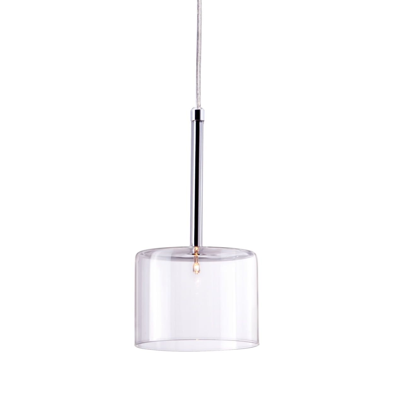 Sleek Chrome Island Glass LED Ceiling Lamp - Modern 5.5"x16.5"