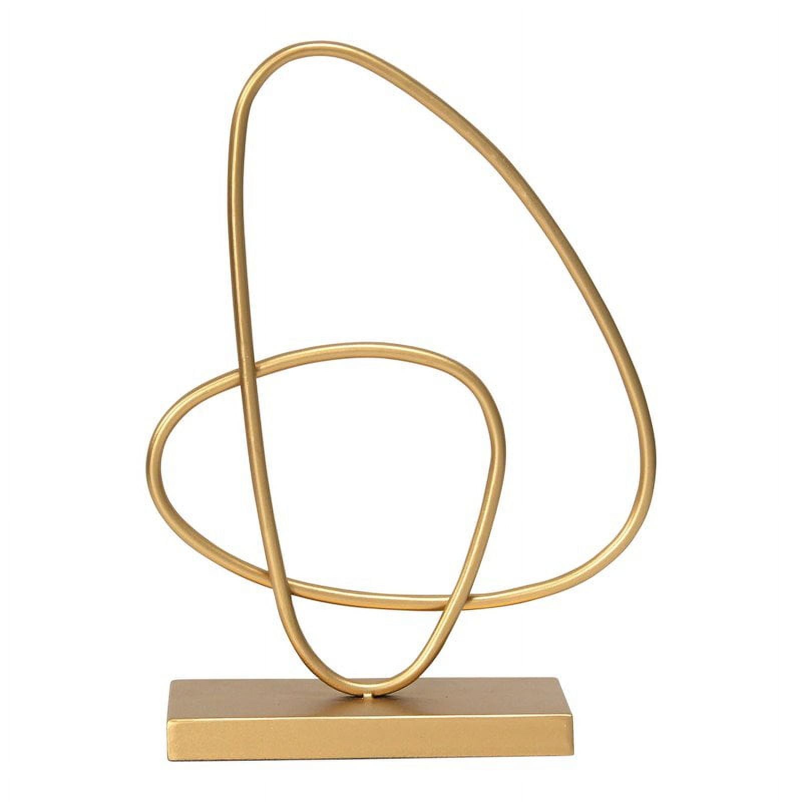 Gold Abstract Metal Tabletop Sculpture with Matte Finish