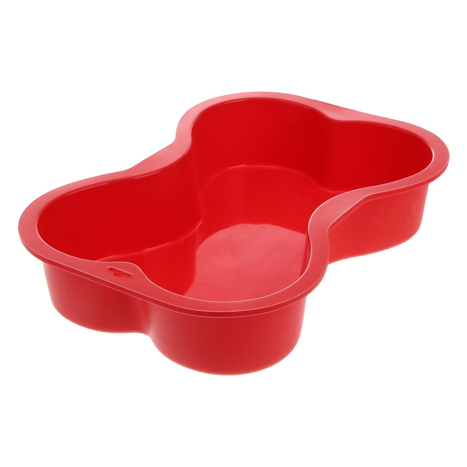 Red Non-stick Silicone Dog Bone Shaped Cake Pan