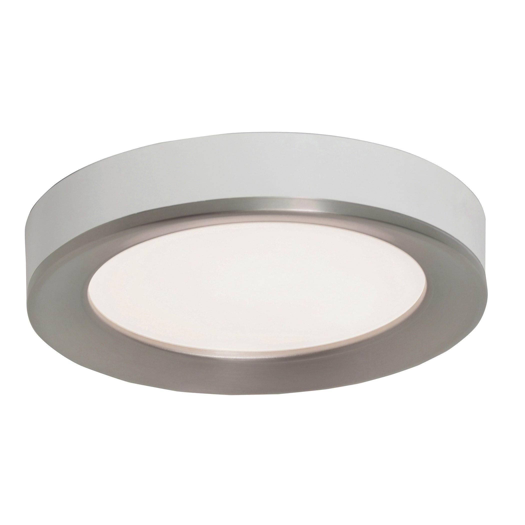 12" Satin Nickel and Glass LED Flush Mount Light