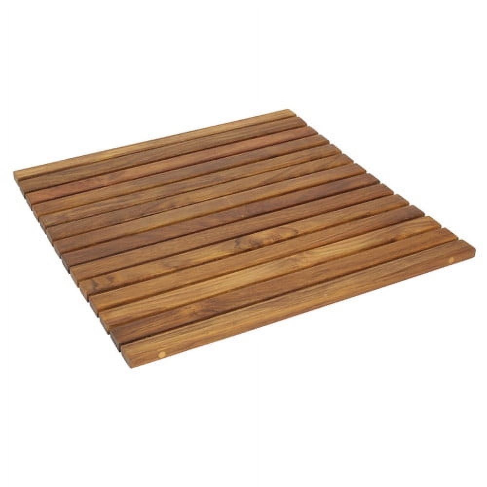 Teak Square Wooden Bath Mat with Oiled Finish