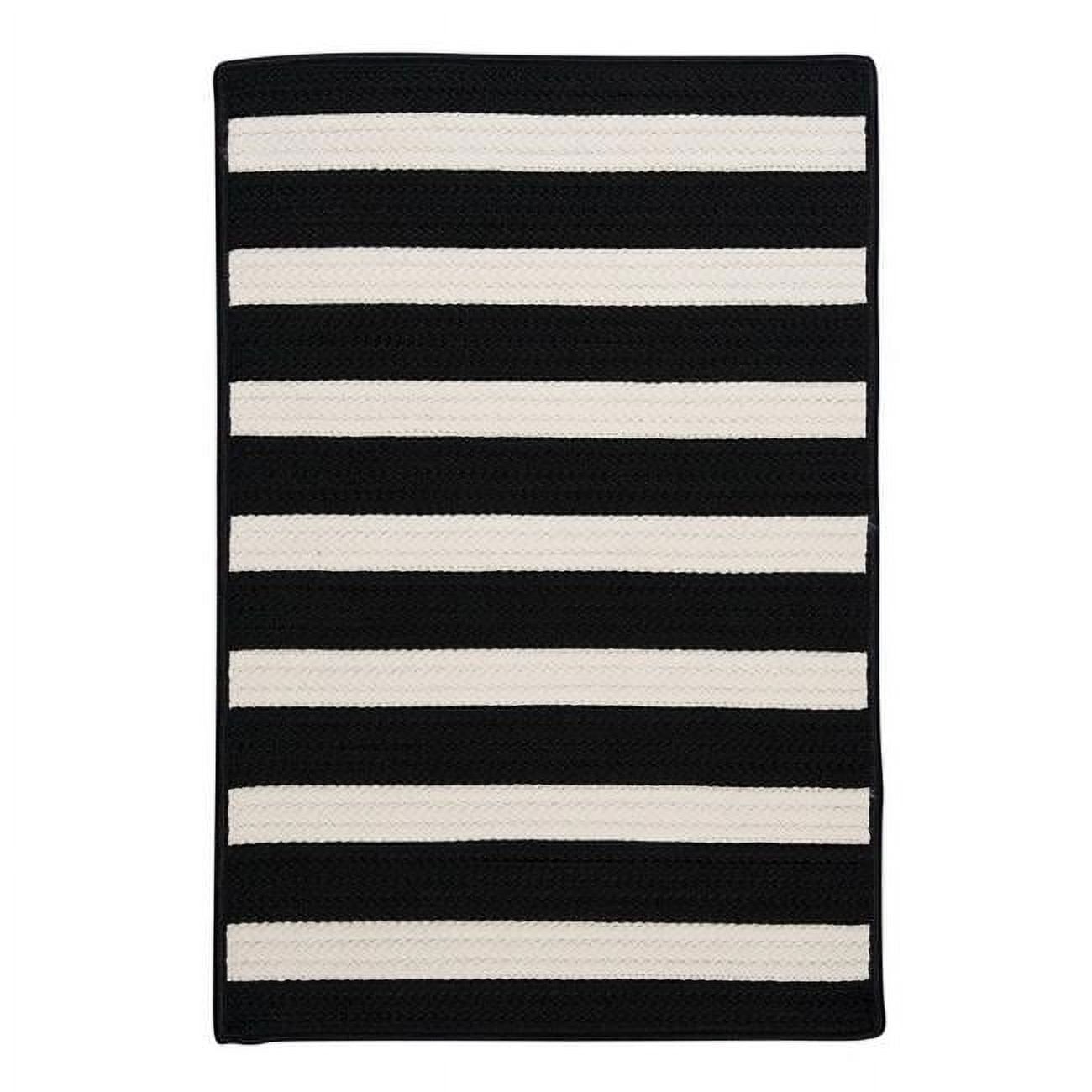 Black and White Braided Reversible Synthetic Runner Rug 2'x10'