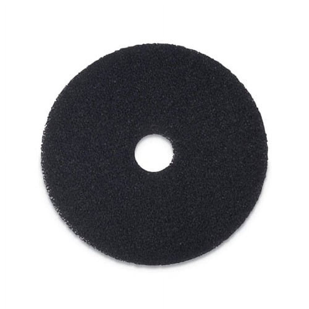 Black 12" Diameter Stripping Floor Pads, 5-Pack