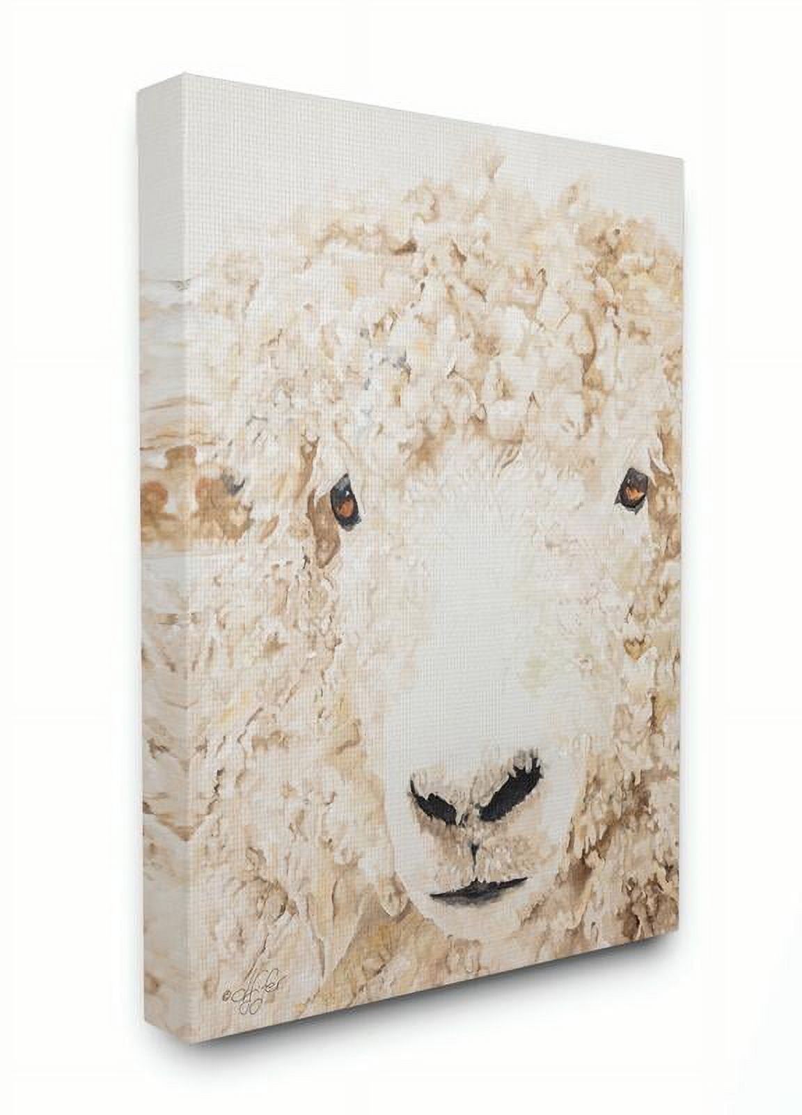 16 x 20 Beige Sheep Portrait Canvas Wall Art