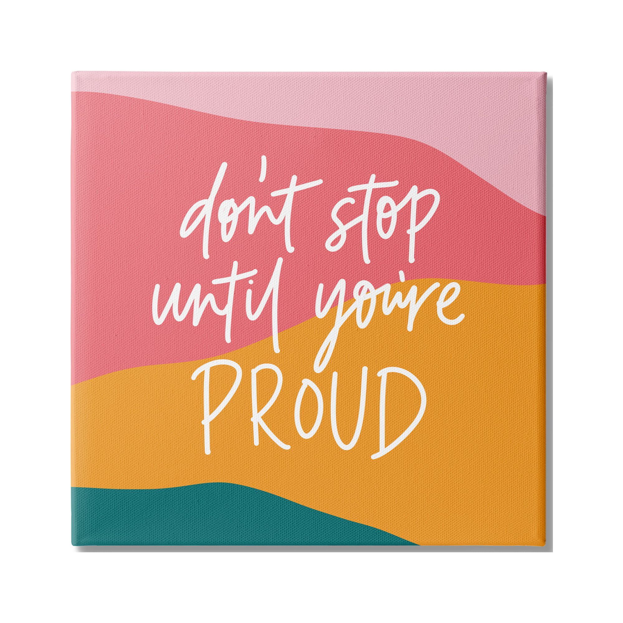 Colorful Abstract Canvas Wall Art with Motivational Quote, 24 x 24