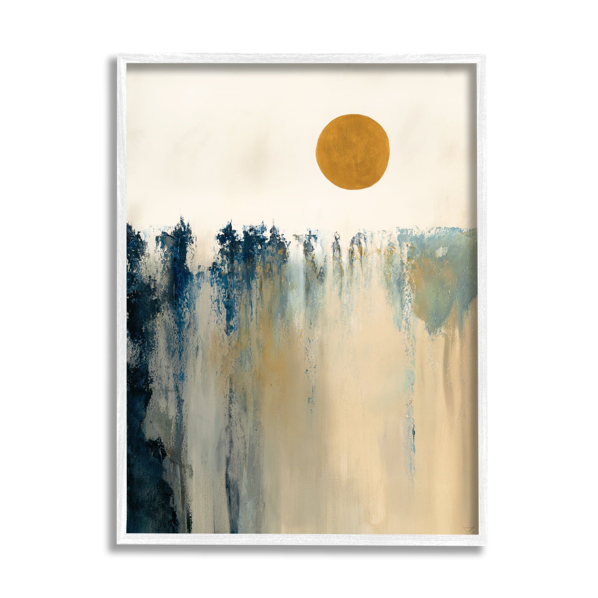 Abstract Daytime Sun Landscape Canvas Print with White Frame, 11 x 14