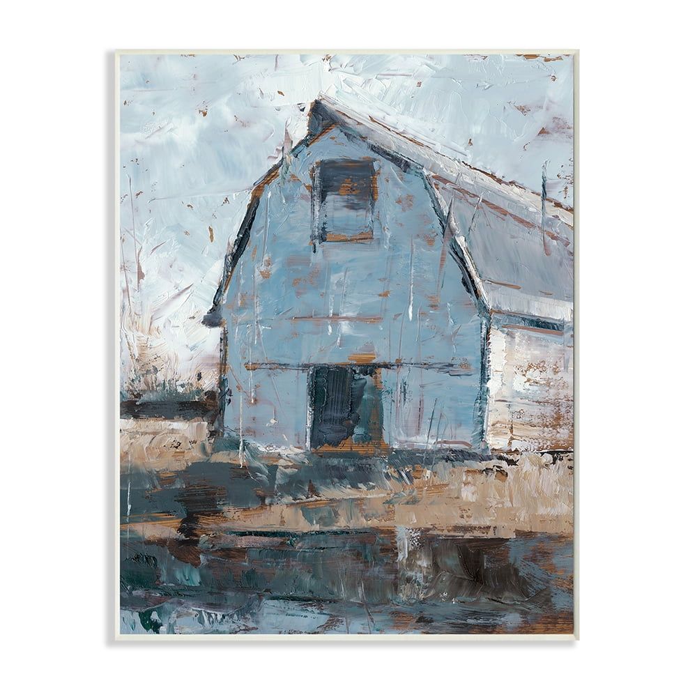 Distressed Blue and White Barn Wood Wall Art Plaque