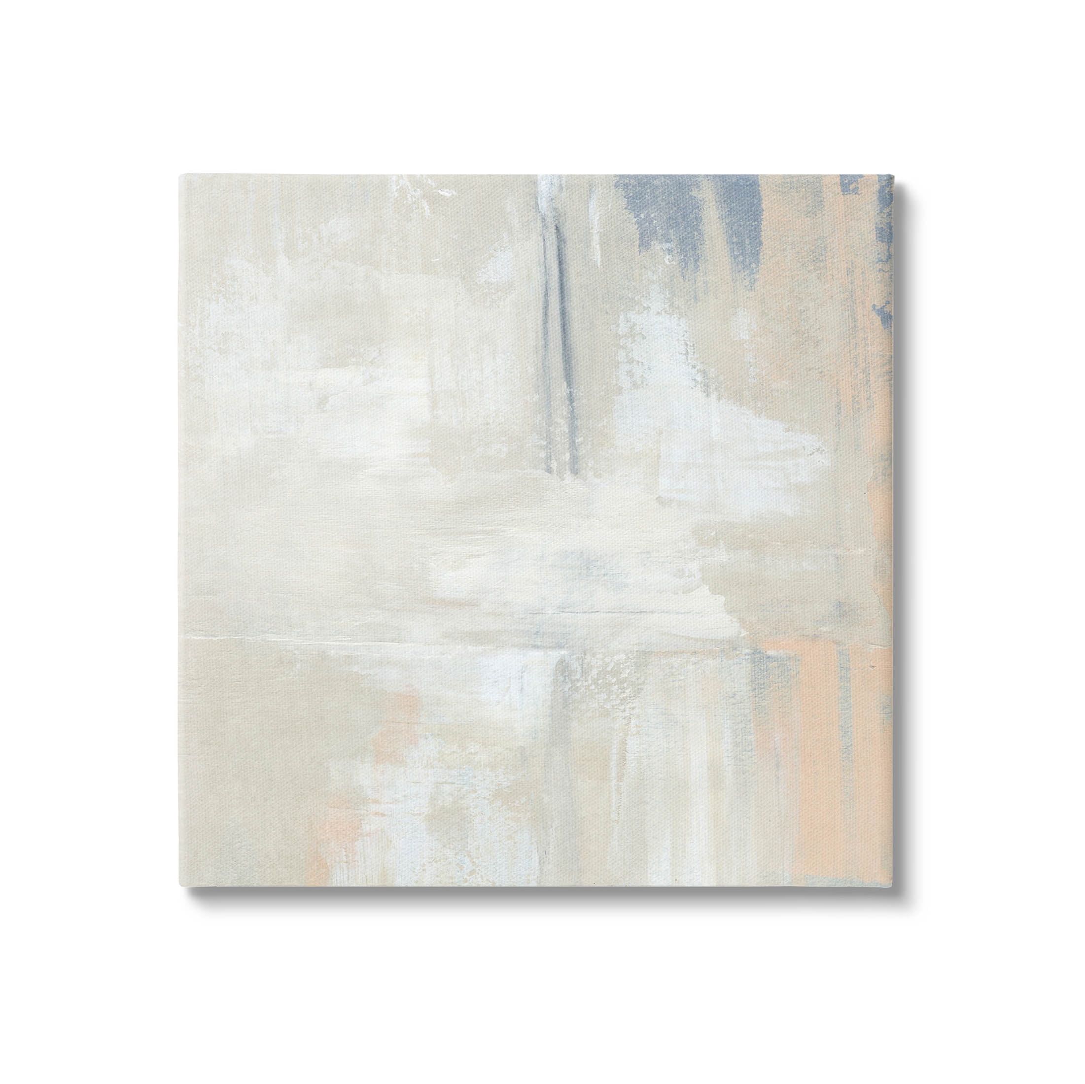 Beige and Blue Abstract Canvas Wall Art, 36 x 36 Inches