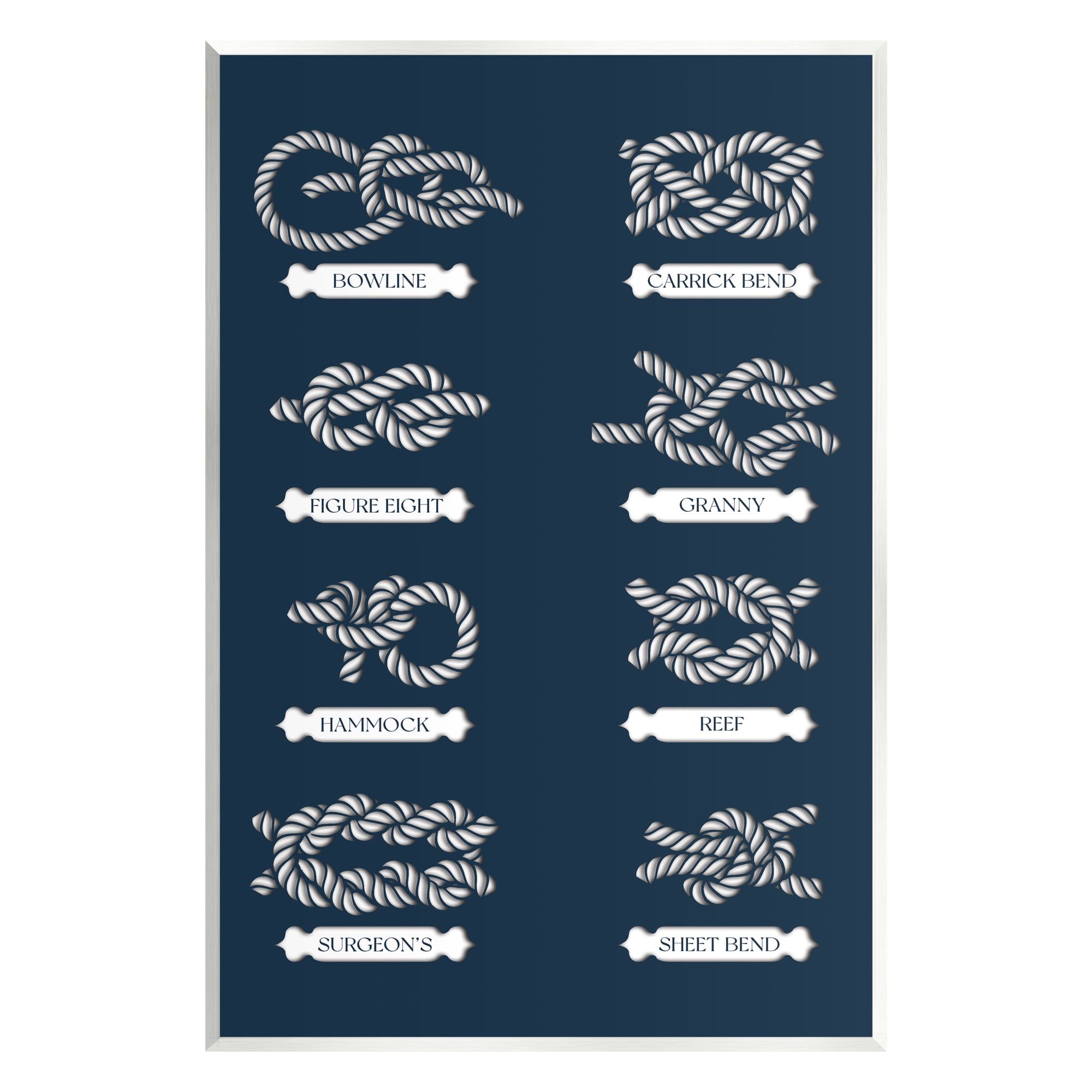 Nautical Boating Knots Diagram MDF Wall Plaque