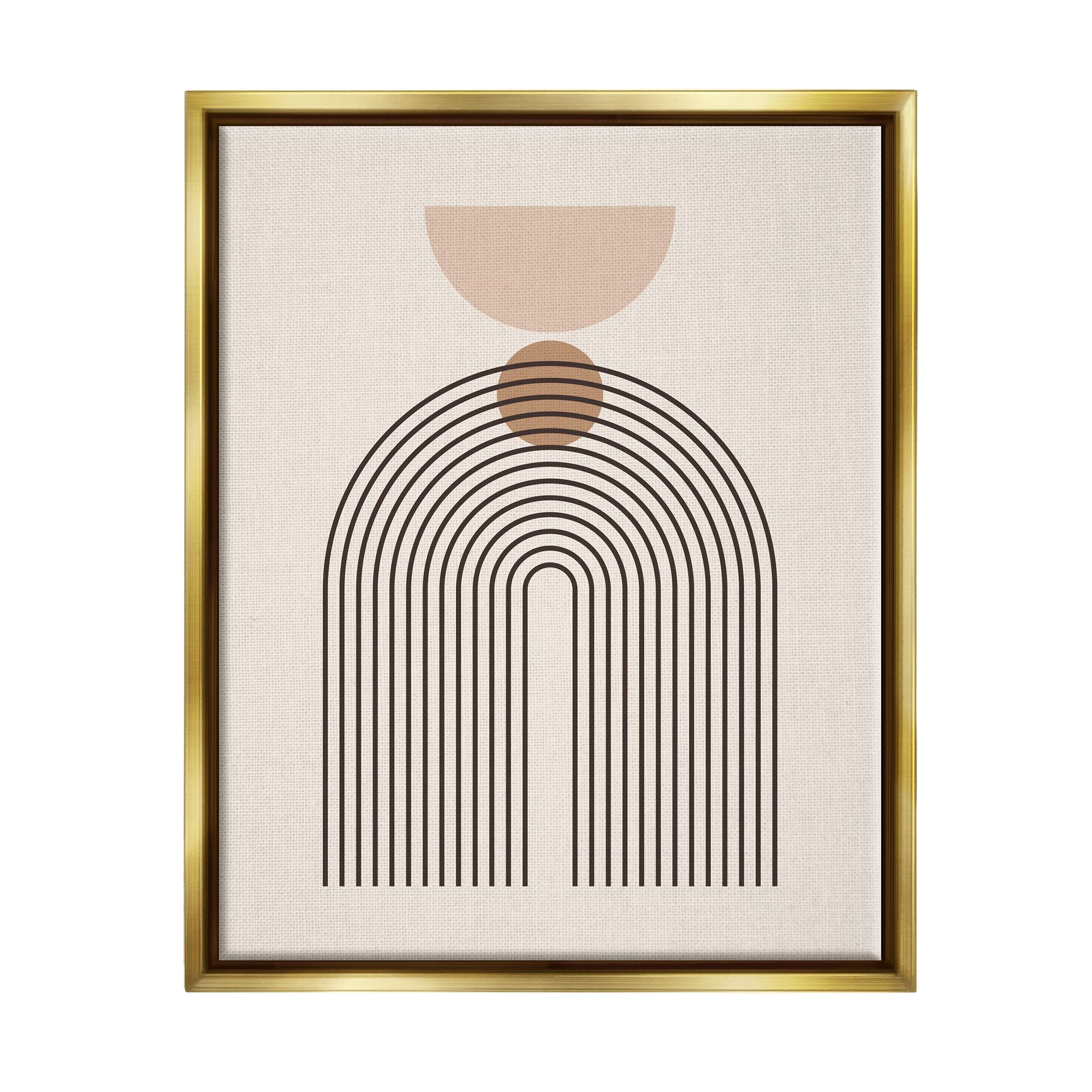 Gold Framed Boho Abstract Canvas Print, 17 x 21