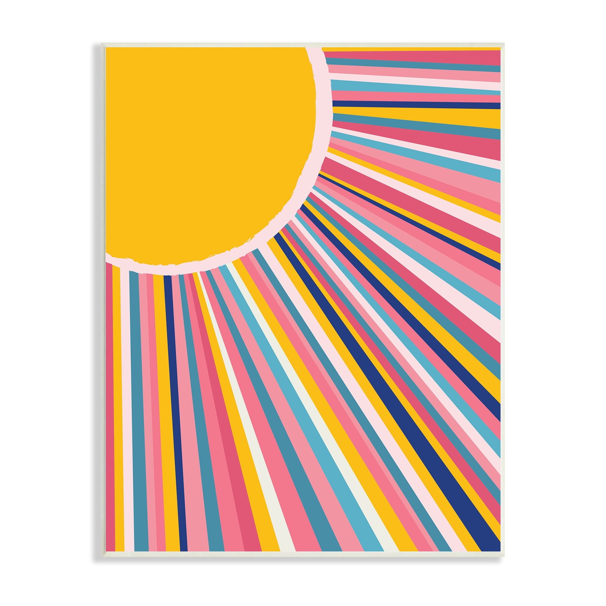 Bold Iris Sunbeams Geometric Abstract Wood Wall Art, 10 x 15